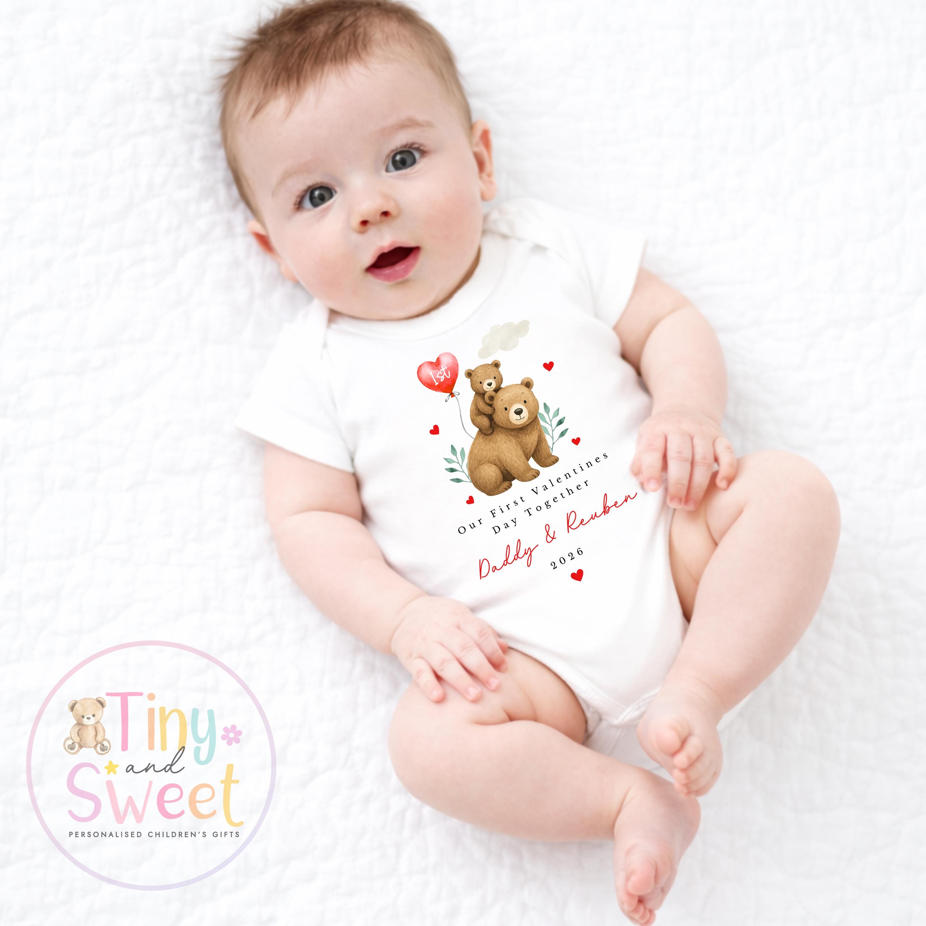 My First Valentines Day babygrow, 1st valentines day sleepsuit, 1st Valentines, New Baby Gift, Daddy Mummy Valentines