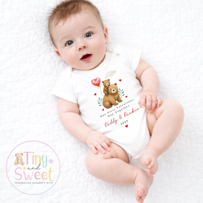 My First Valentines Day babygrow, 1st valentines day sleepsuit, 1st Valentines, New Baby Gift, Daddy Mummy Valentines