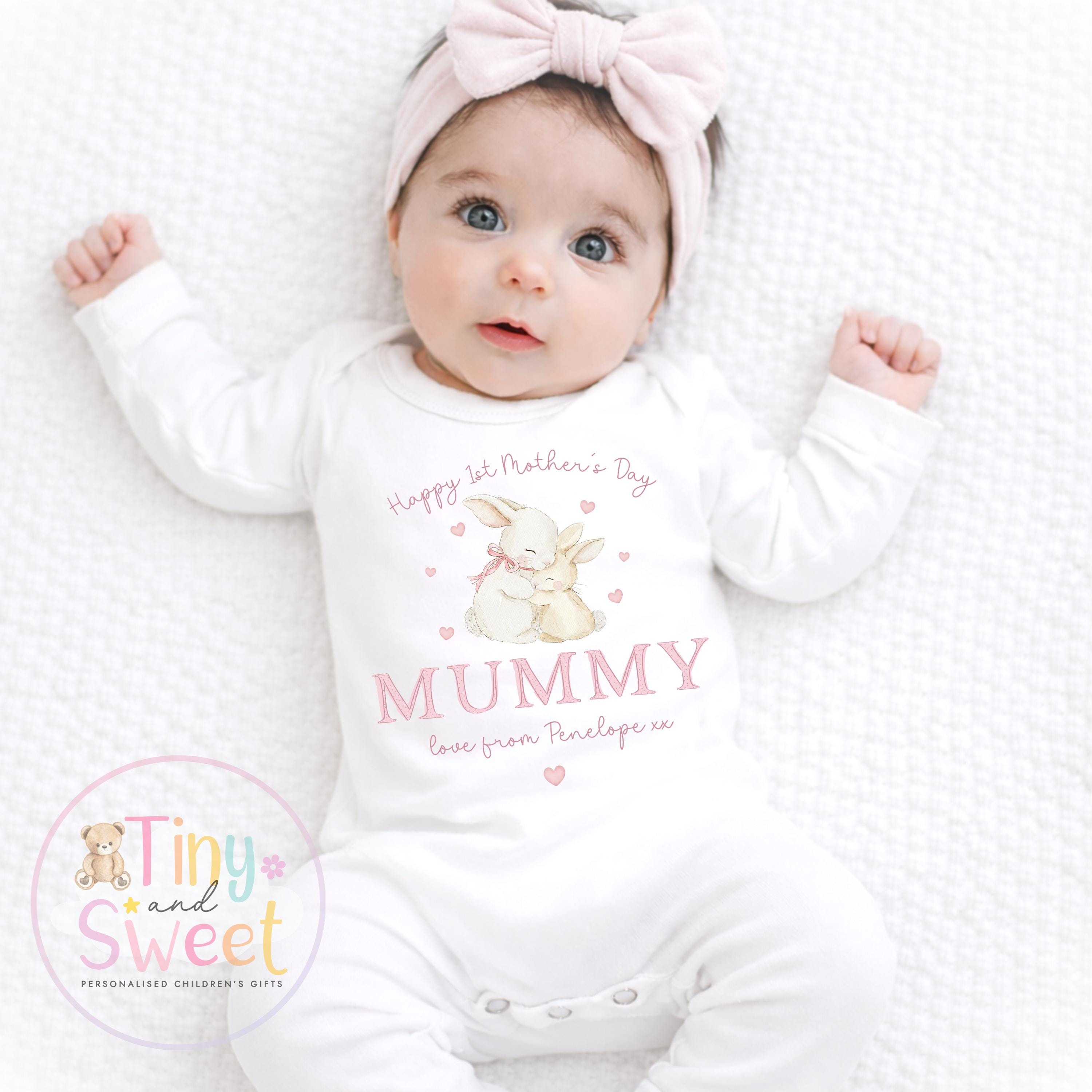 Mothers Day Sleepsuit, Mothers Day Babygrow, 1st Mothers Day as My Mummy, New Mum Gift, Mothers Day, Mum, Sleepsuit Babygrow Bodysuit