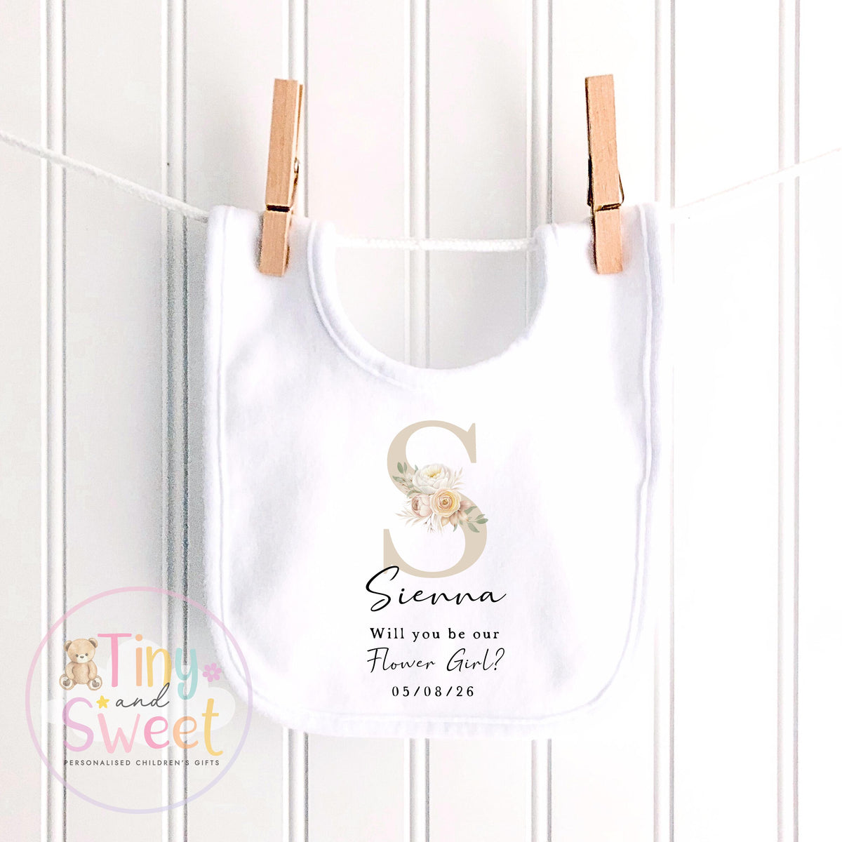 Personalised Letter Flower Girl Bunny