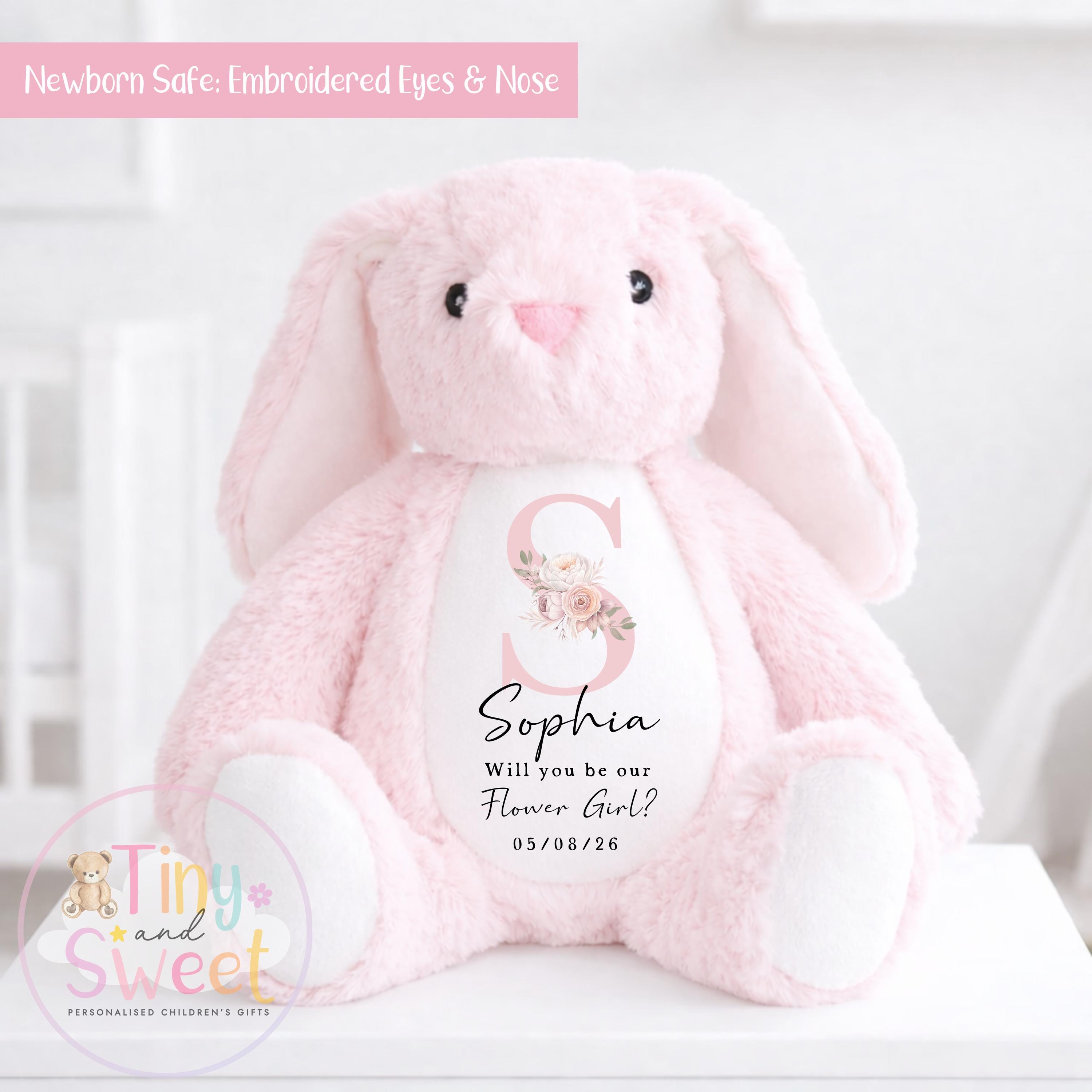 Personalised Flower Girl Bunny, Flower Girl Gift, Will you be my flower girl Bunny, Personalised Soft Toy, Flower Girl Proposal, Bridesmaid