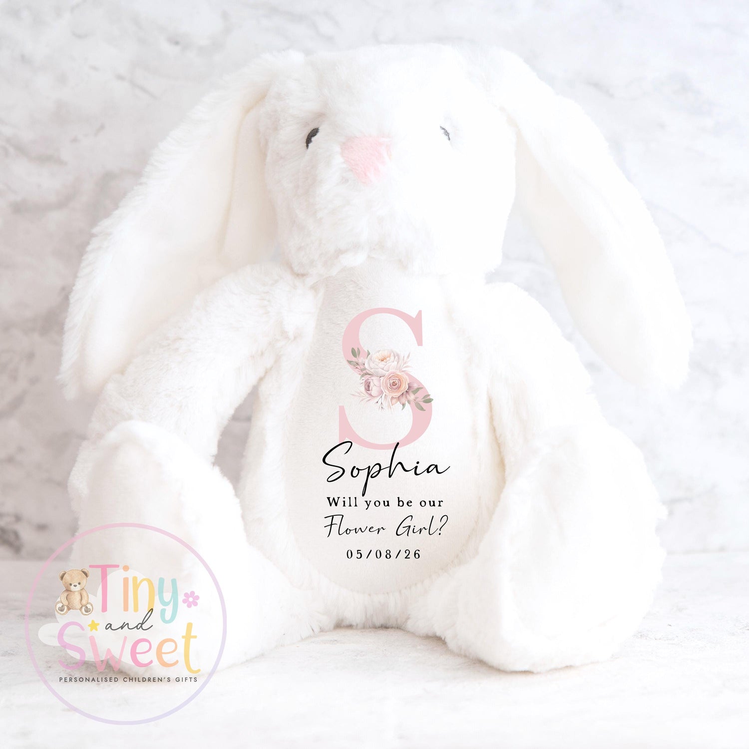 Personalised Flower Girl Bunny, Flower Girl Gift, Will you be my flower girl Bunny, Personalised Soft Toy, Flower Girl Proposal, Bridesmaid