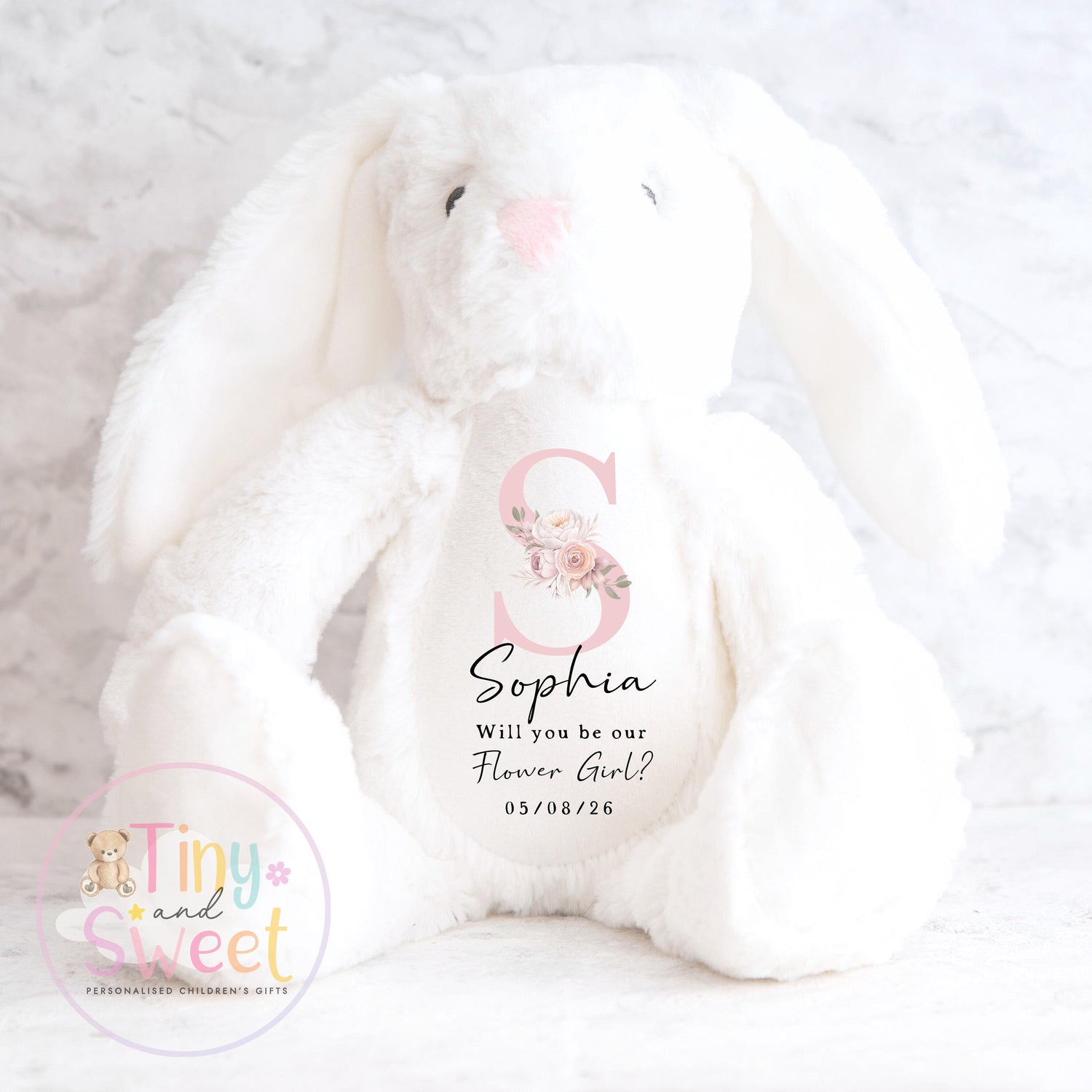 Personalised Flower Girl Bunny, Flower Girl Gift, Will you be my flower girl Bunny, Personalised Soft Toy, Flower Girl Proposal, Bridesmaid