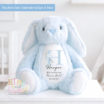 Personalised Flower Girl Bunny, Flower Girl Gift, Will you be my flower girl Bunny, Personalised Soft Toy, Flower Girl Proposal, Bridesmaid