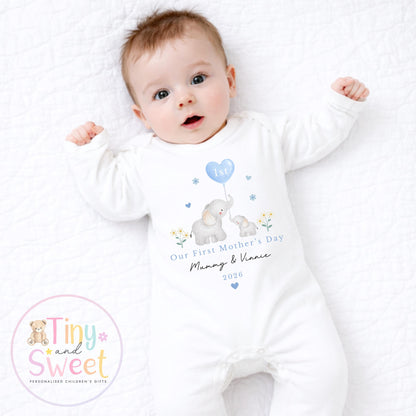 Mothers Day Sleepsuit, 1st Mothers Day as My Mummy, New Mum Gift, Mothers Day, Mum, Sleepsuit Babygrow Bodysuit Mommy Babybgrow