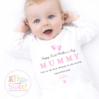 Mothers Day T Shirt, Mothers Day Babygrow, 1st Mothers Day as My Mummy, New Mum Gift, Mothers Day, Mum, Sleepsuit Babygrow Bodysuit