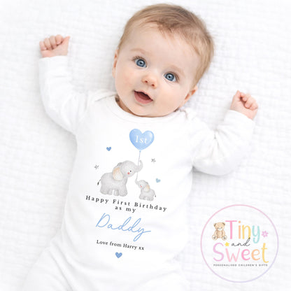 Happy Birthday Daddy, 1st Birthday as My Daddy, New Dad Gift, Dad Birthday, Daddy Birthday, Sleepsuit Babygrow Bodysuit Dad Birthday