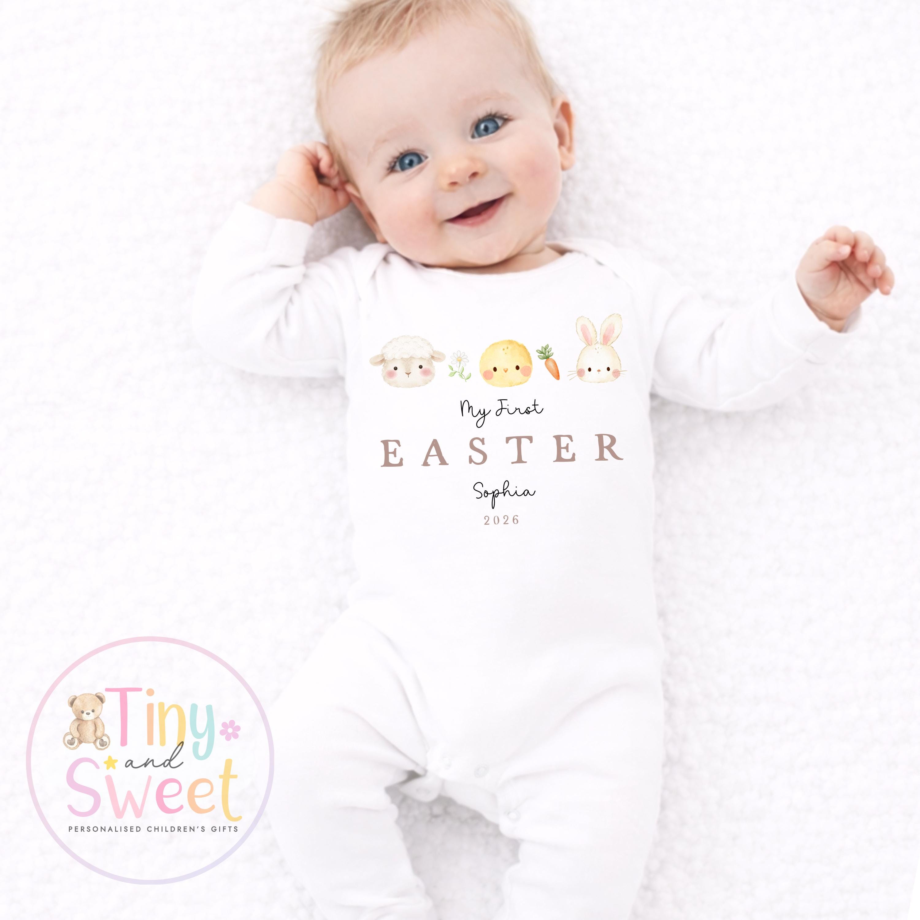 My First Easter Baby Outfit, Cotton Sleepsuit