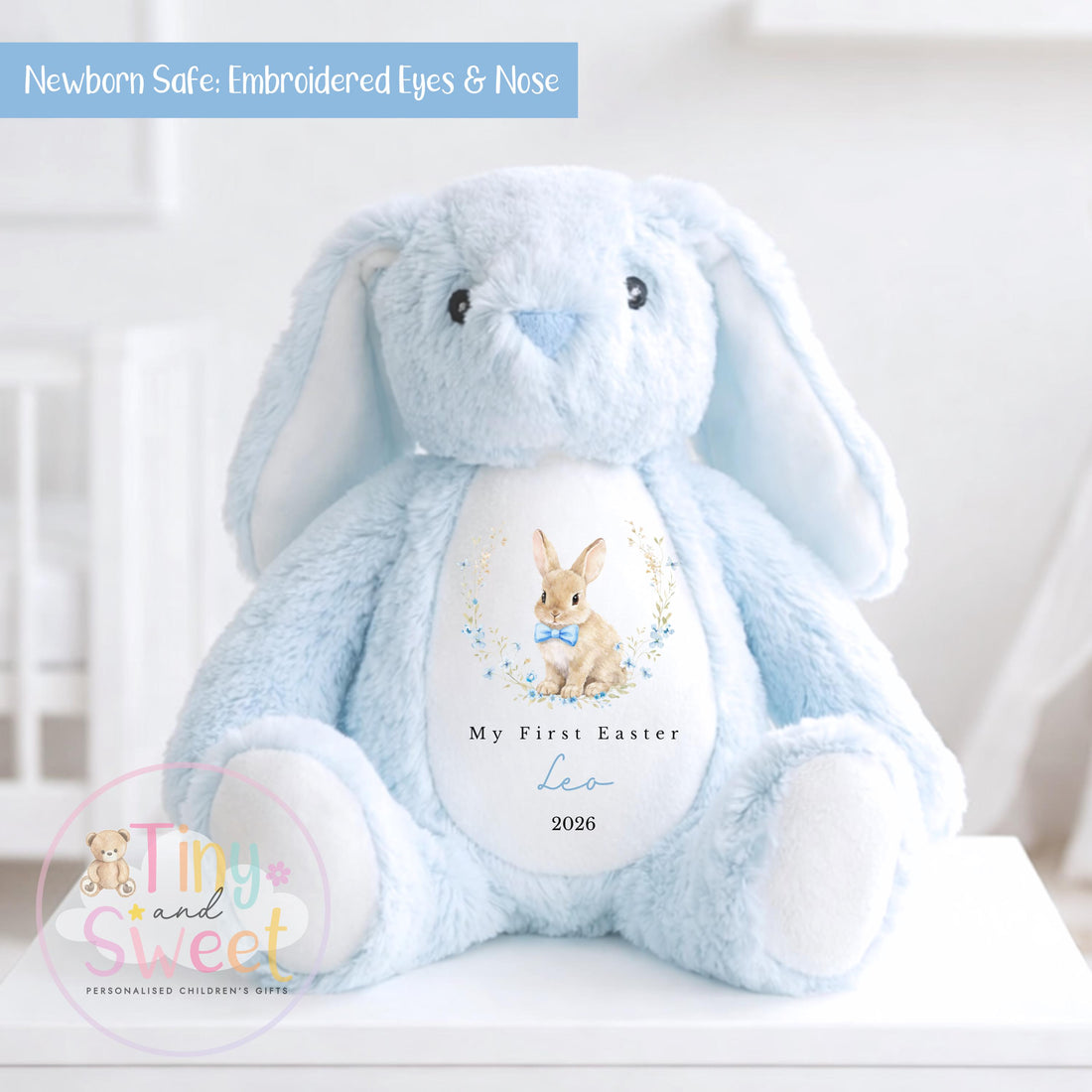 My First Easter Gift, 1st Easter Gift, Easter Bunny Toy, Personalised Easter Bunny, Soft Toy Keepsake, Name Bunny, Grandson Gift