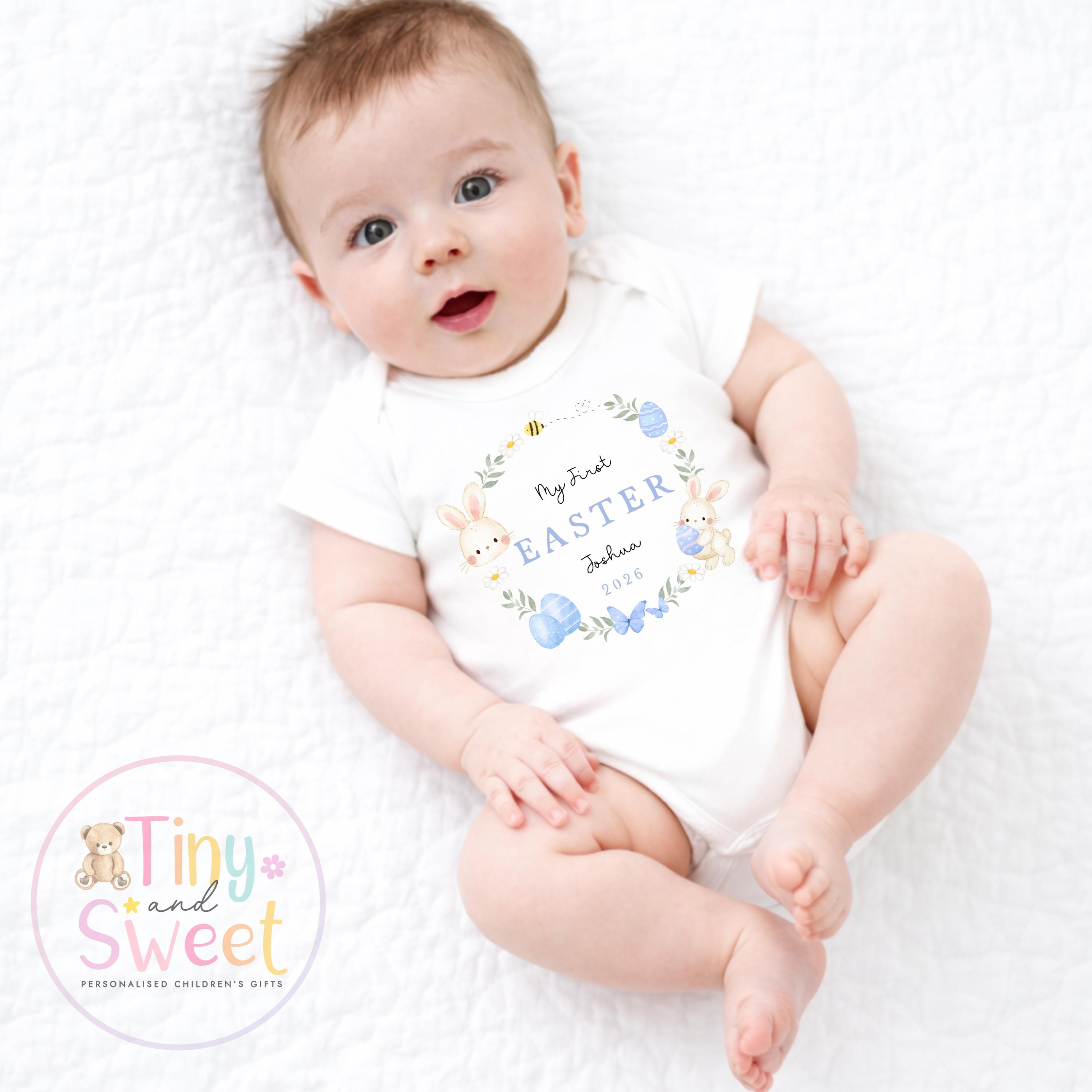 My First Easter T Shirt, Bunny Sleepsuit, New Baby Gift, 1st Easter Outfit