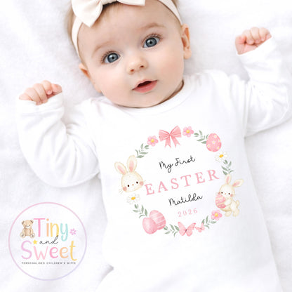 My First Easter T Shirt, Bunny Sleepsuit, New Baby Gift, 1st Easter Outfit