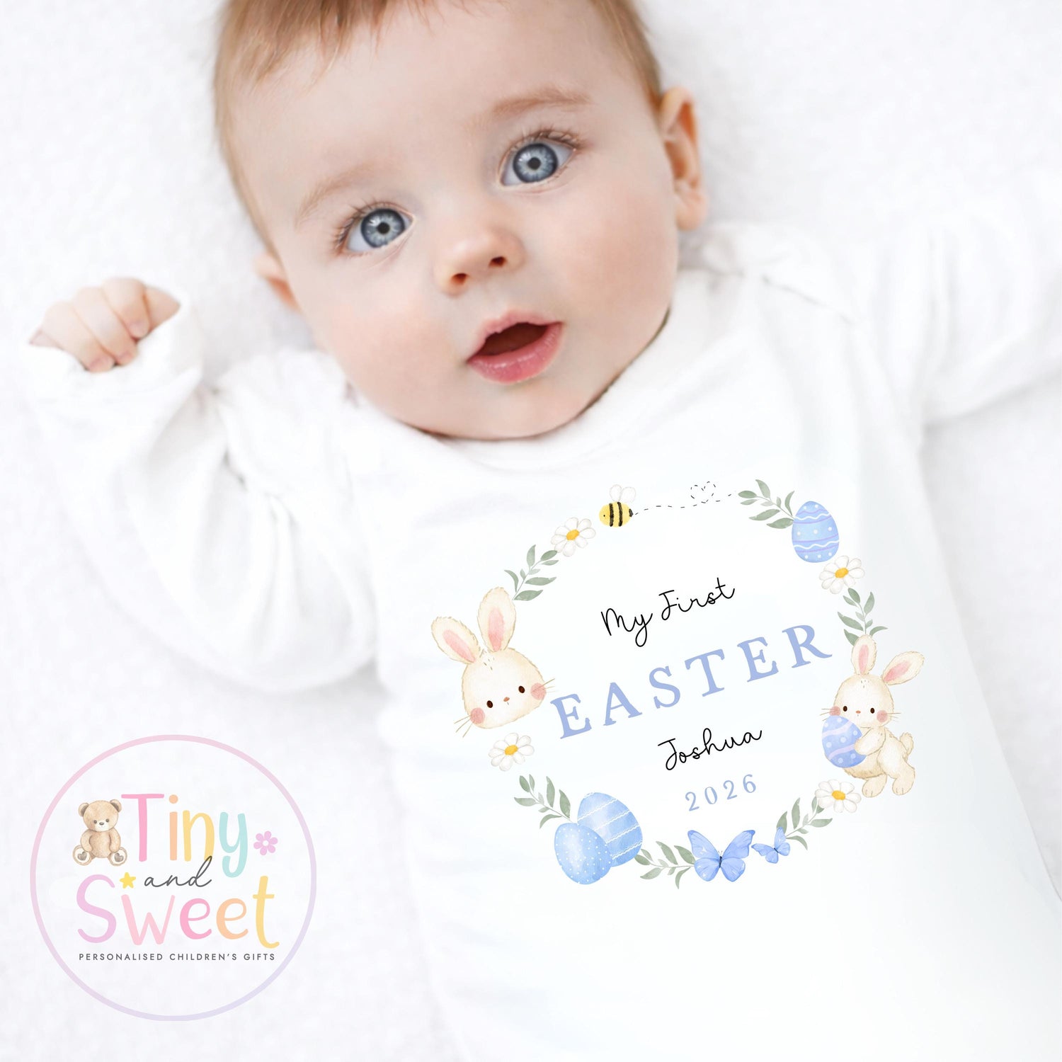 My First Easter T Shirt, Bunny Sleepsuit, New Baby Gift, 1st Easter Outfit