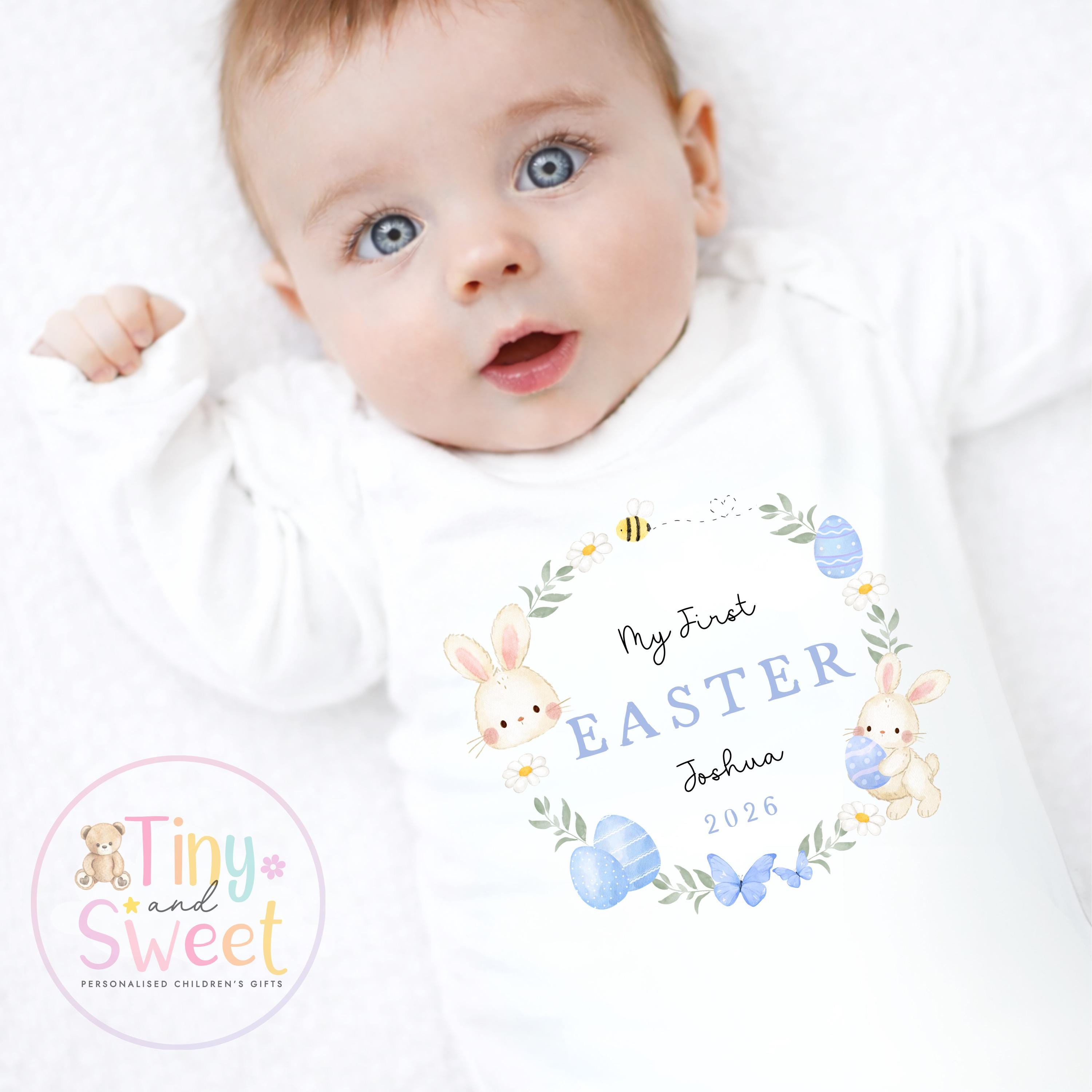 My First Easter T Shirt, Bunny Sleepsuit, New Baby Gift, 1st Easter Outfit