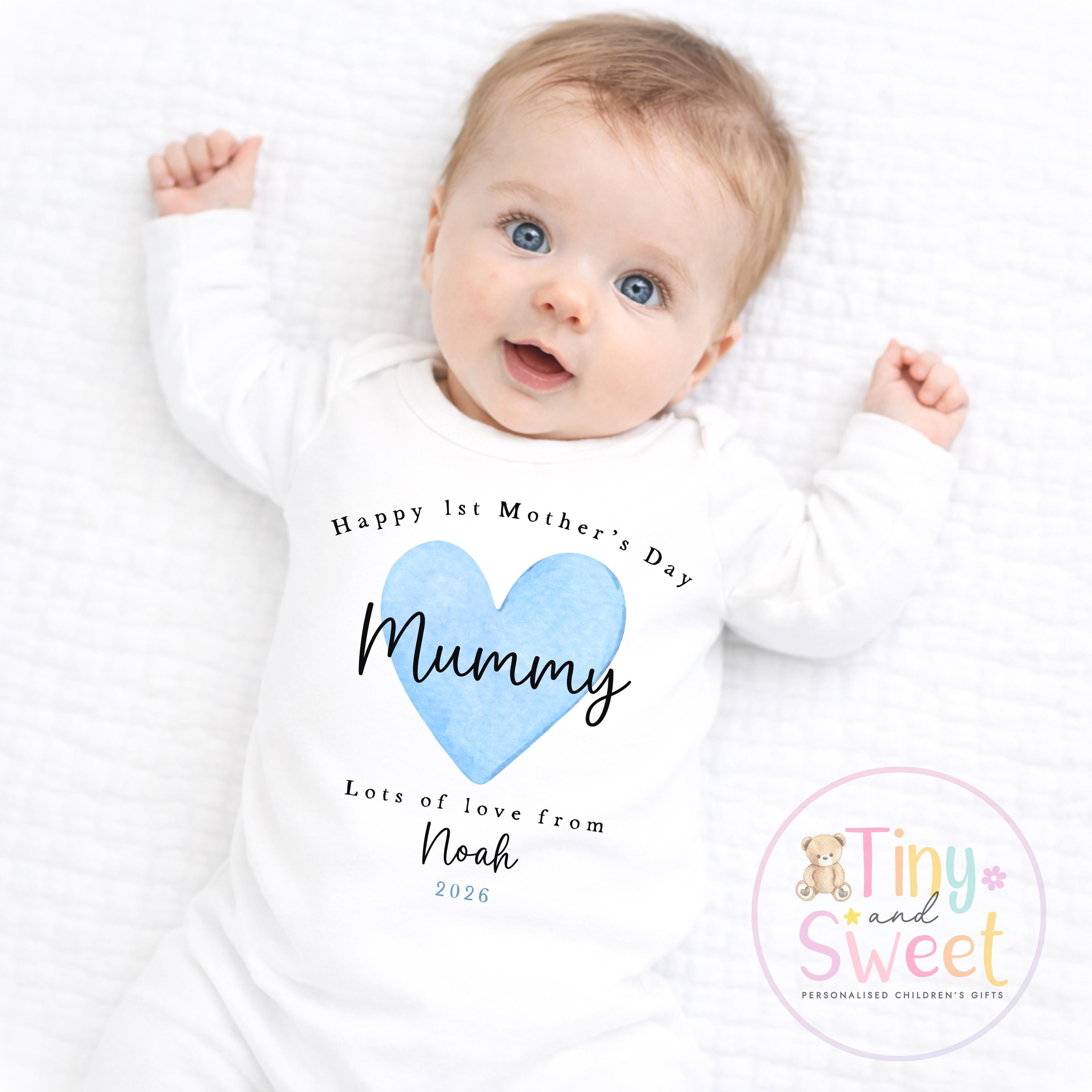 Mothers Day Sleepsuit, 1st Mothers Day as My Mummy, New Mum Gift, Mothers Day, Mum, Sleepsuit Babygrow Bodysuit Mommy Babybgrow