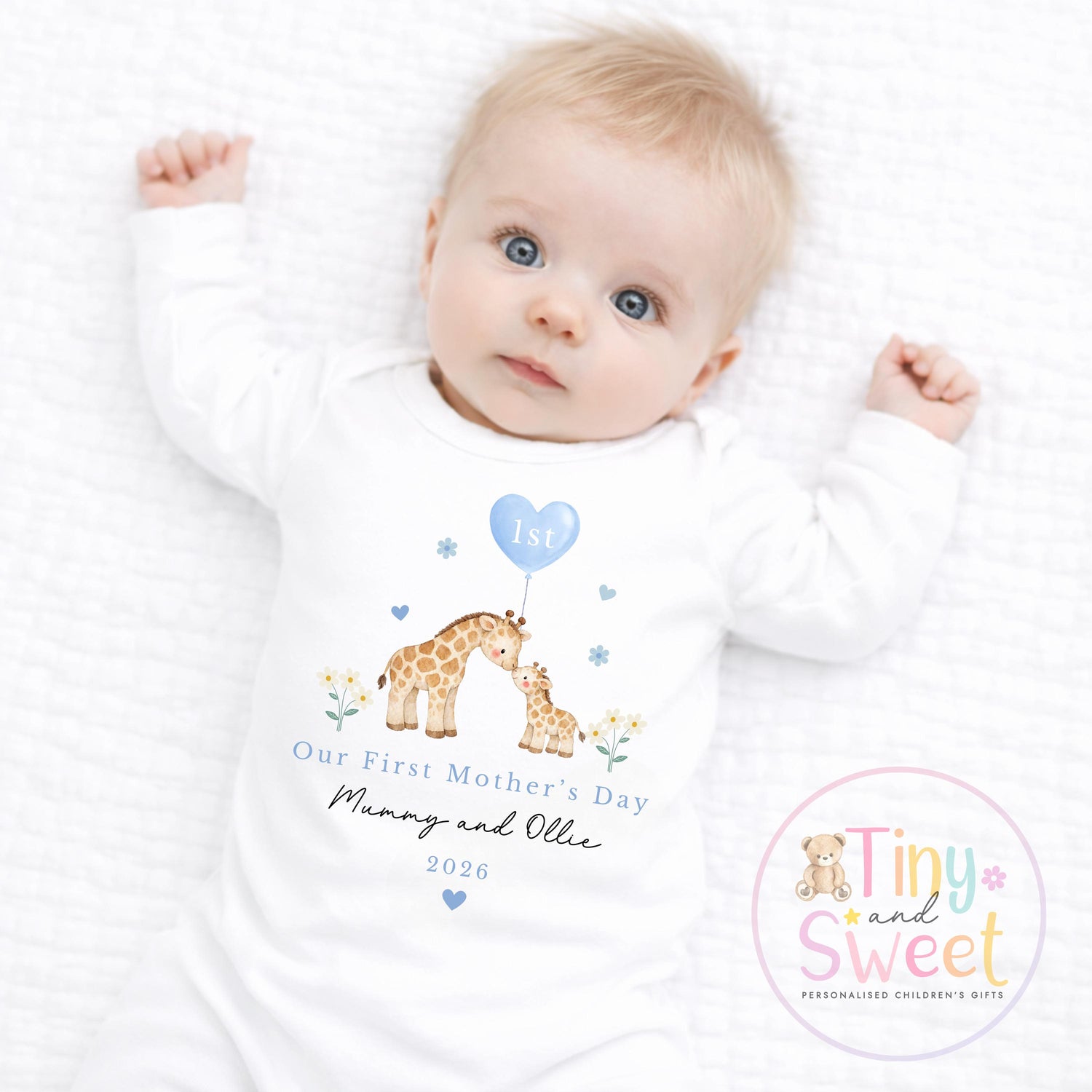Mothers Day T Shirt, 1st Mothers Day as My Mummy Giraffes, New Mum Gift, Mothers Day, Sleepsuit Babygrow Bodysuit Mommy Babybgrow
