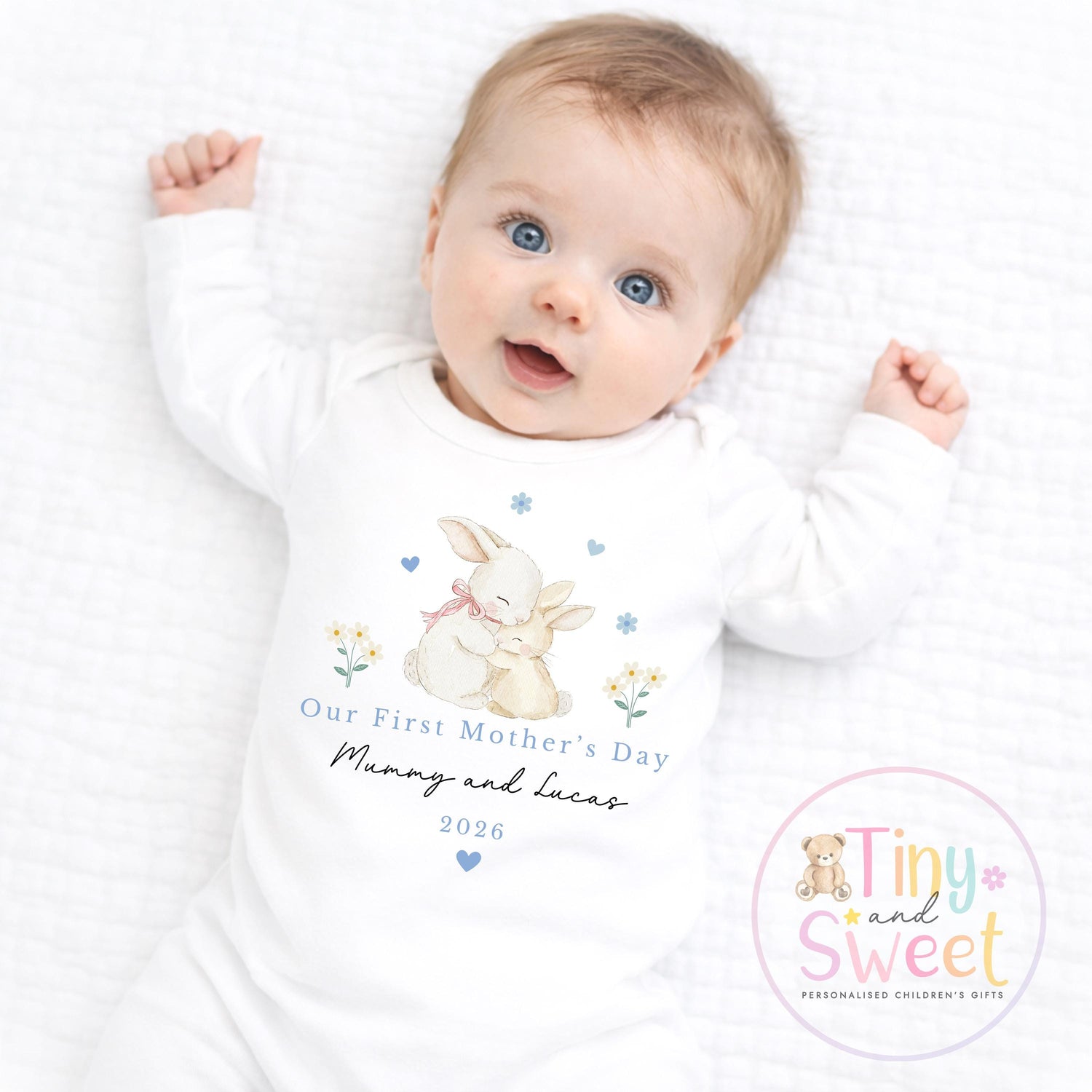 Mothers Day T Shirt, 1st Mothers Day as My Mummy Bunnies, New Mum Gift, Mothers Day, Sleepsuit Babygrow Bodysuit Mommy Babybgrow