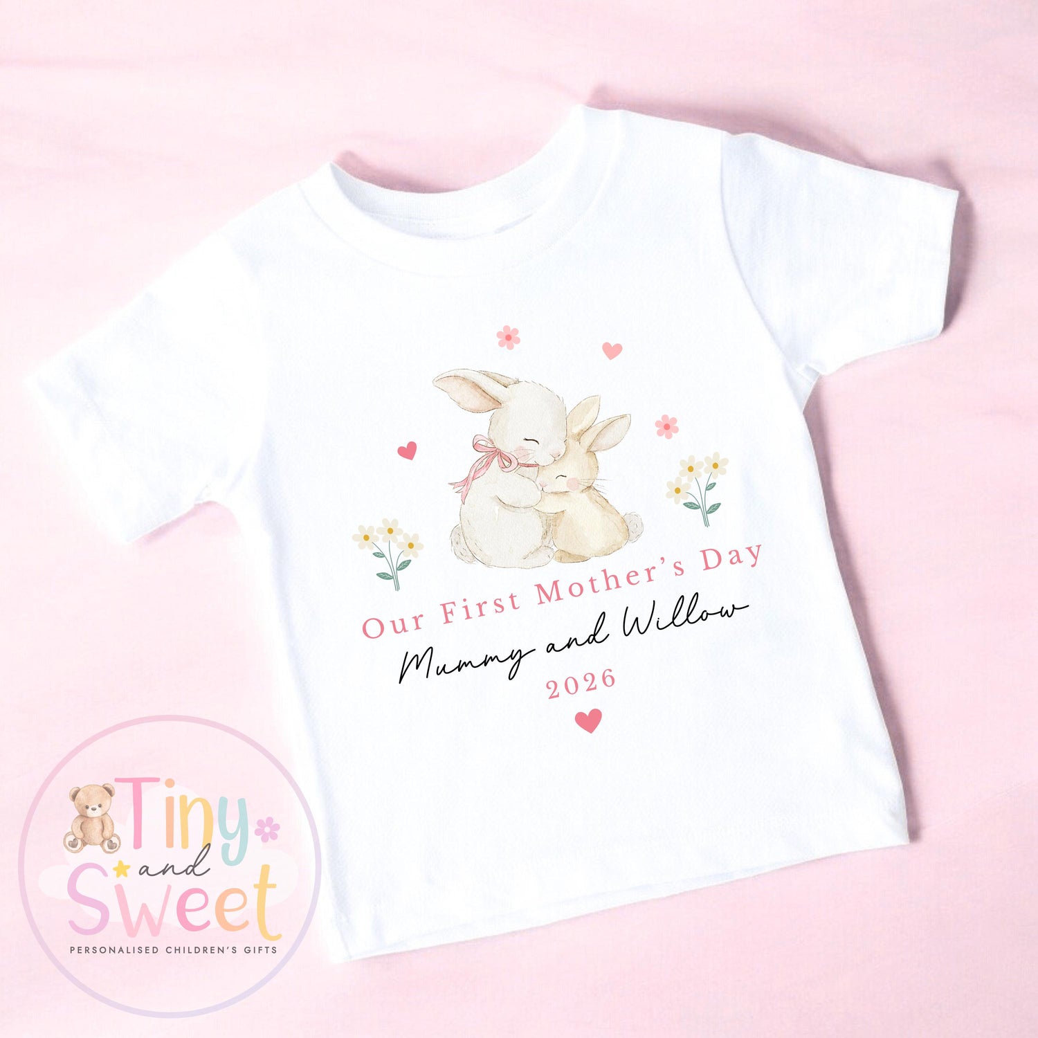 Mothers Day T Shirt, 1st Mothers Day as My Mummy Bunnies, New Mum Gift, Mothers Day, Sleepsuit Babygrow Bodysuit Mommy Babybgrow