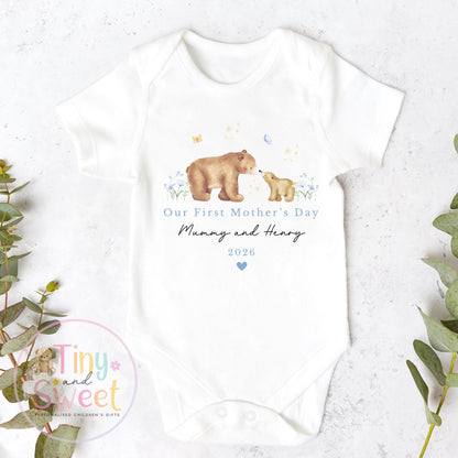Mothers Day Sleepsuit, 1st Mothers Day as My Mummy Giraffes, New Mum Gift, Mothers Day, Sleepsuit Babygrow Bodysuit Mommy Babybgrow