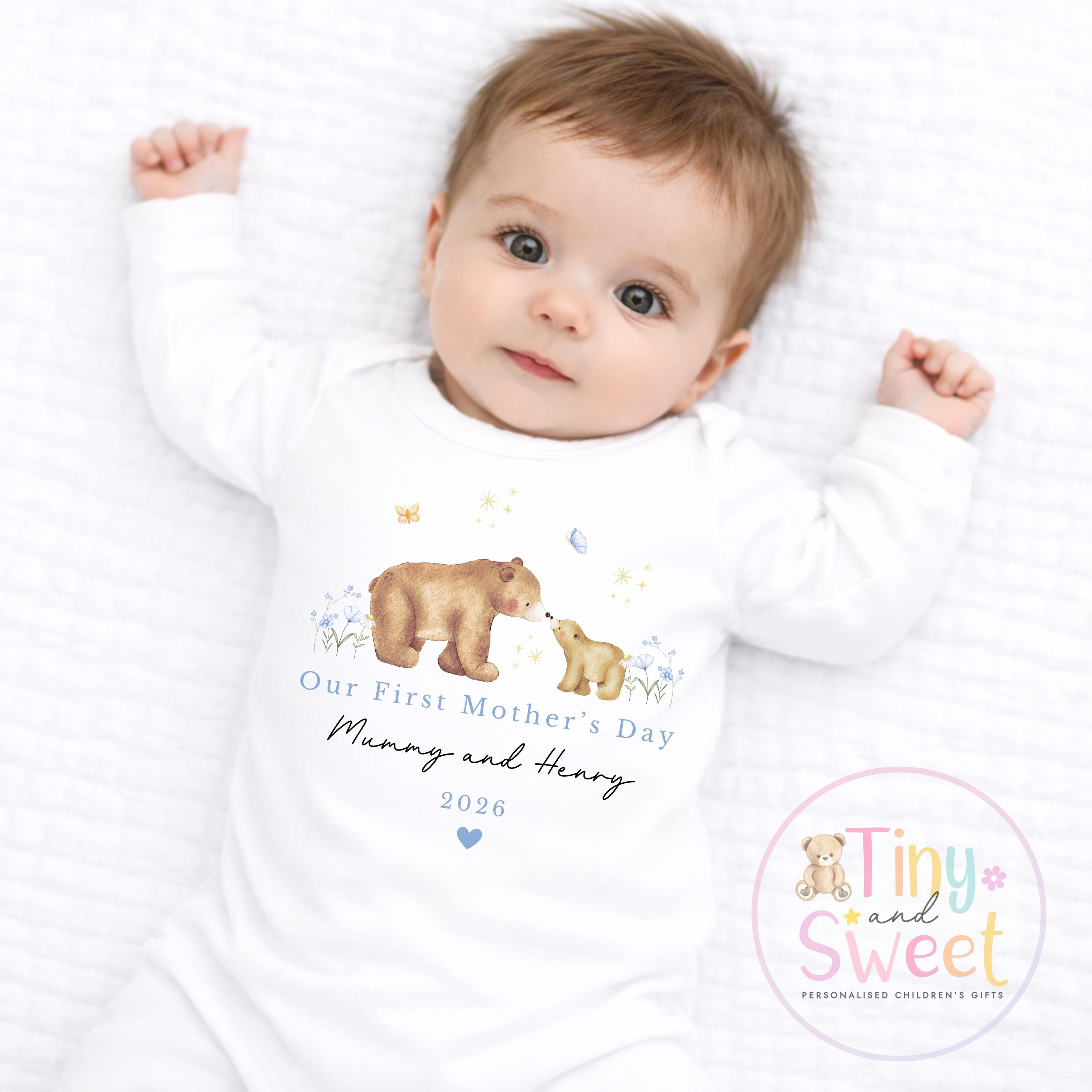Mothers Day Sleepsuit, 1st Mothers Day as My Mummy Giraffes, New Mum Gift, Mothers Day, Sleepsuit Babygrow Bodysuit Mommy Babybgrow