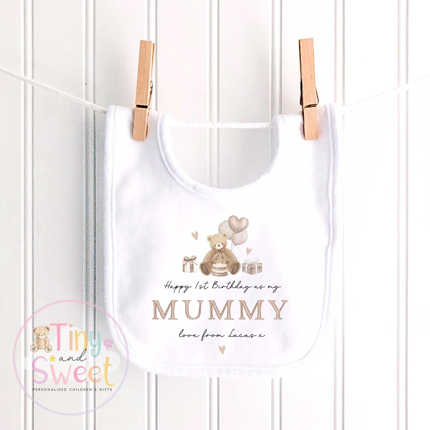 Happy 1st Birthday as My Mummy Sleepsuit, Baby Gift from Newborn, Personalised Baby Outfit, First Birthday as Mummy, Cute Baby Vest for Mum