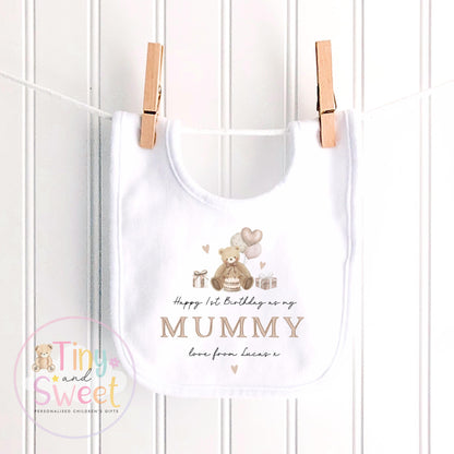 Happy 1st Birthday as My Mummy Sleepsuit, Baby Gift from Newborn, Personalised Baby Outfit, First Birthday as Mummy, Cute Baby Vest for Mum