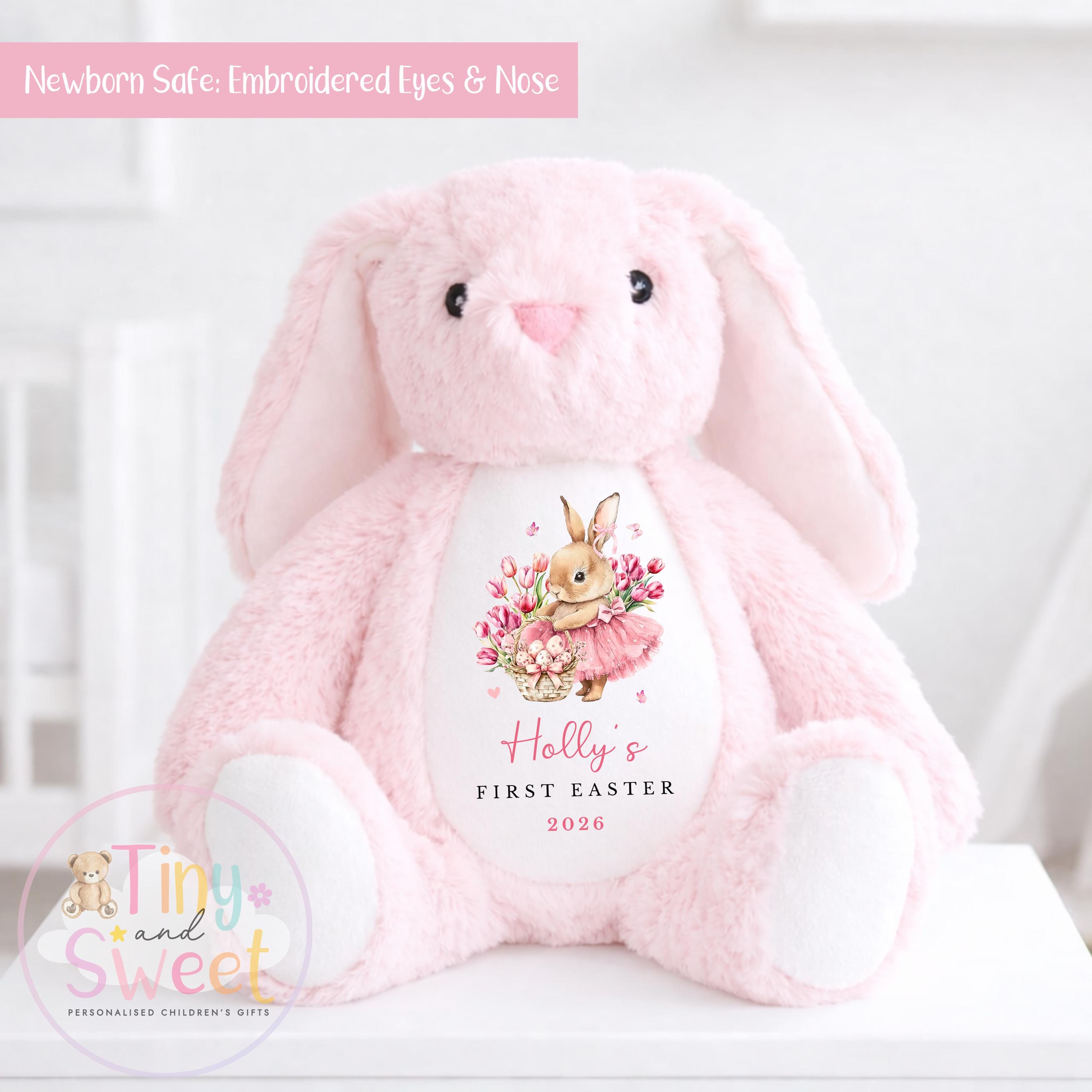 My First Easter Gift, 1st Easter Gift, Easter Bunny Toy, Personalised Easter Bunny, Soft Toy Keepsake, Name Bunny, Granddaughter Gift