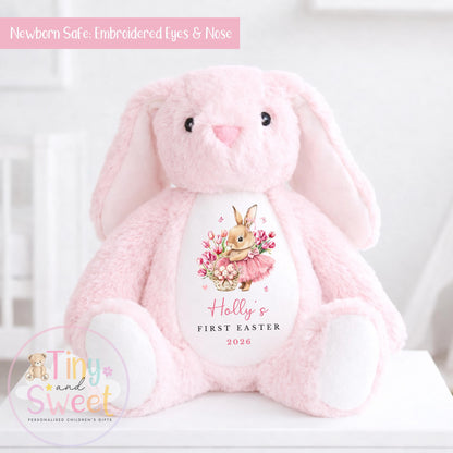 My First Easter Gift, 1st Easter Gift, Easter Bunny Toy, Personalised Easter Bunny, Soft Toy Keepsake, Name Bunny, Granddaughter Gift