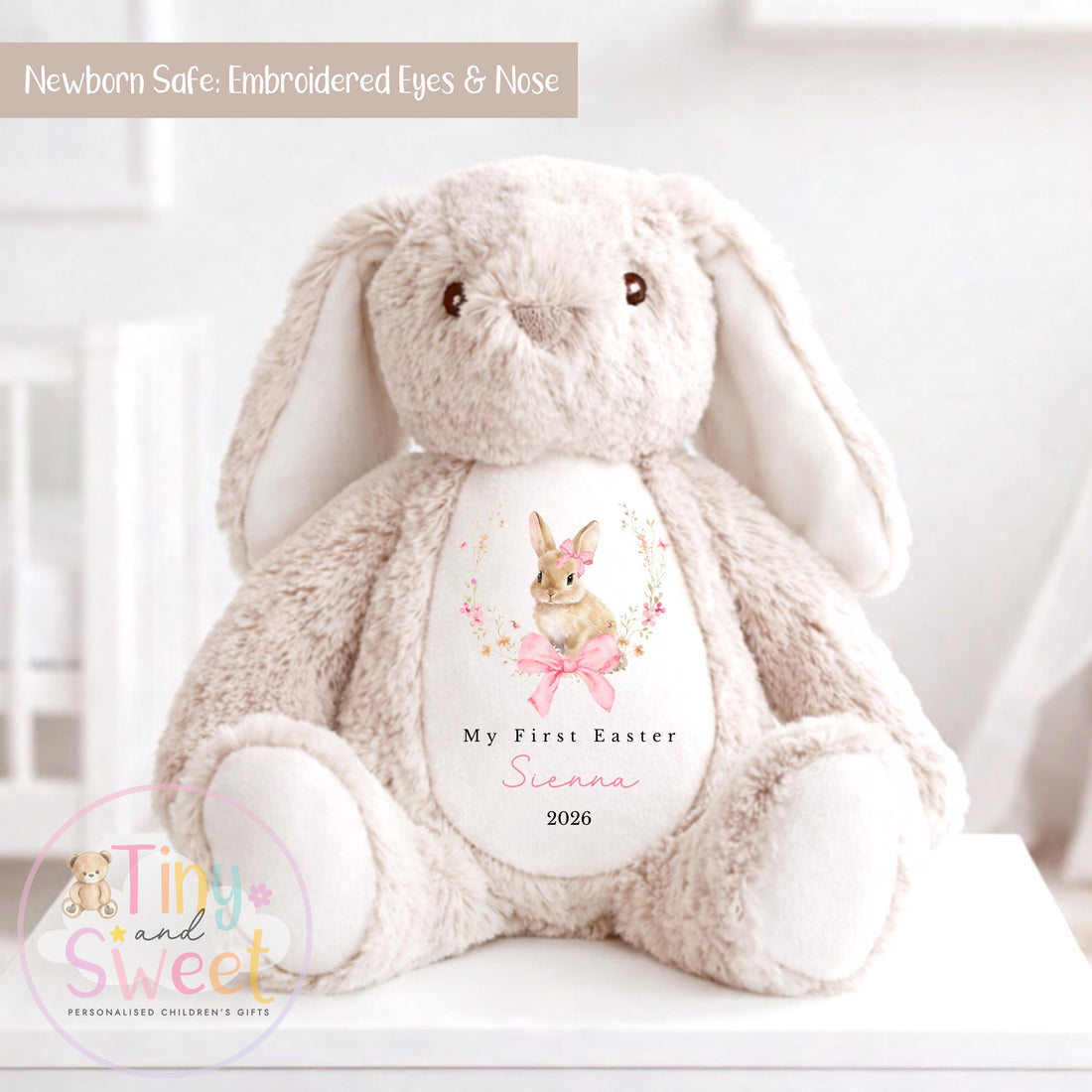 My First Easter Gift, 1st Easter Gift, Easter Bunny Toy, Personalised Easter Bunny, Soft Toy Keepsake, Name Bunny, Grandson Gift