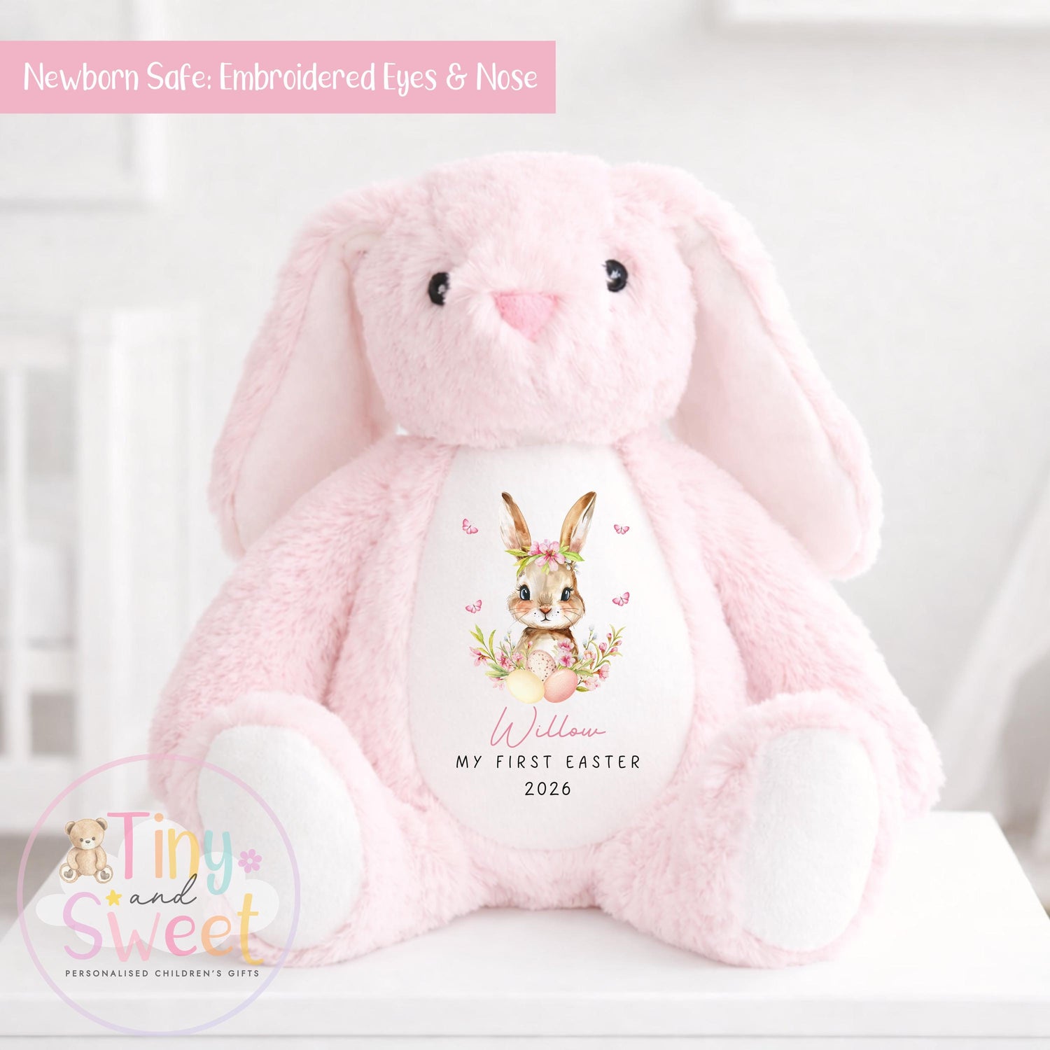 My First Easter Gift, 1st Easter Gift, Easter Bunny Toy, Personalised Easter Bunny, Soft Toy Keepsake, Name Bunny, Grandson Gift