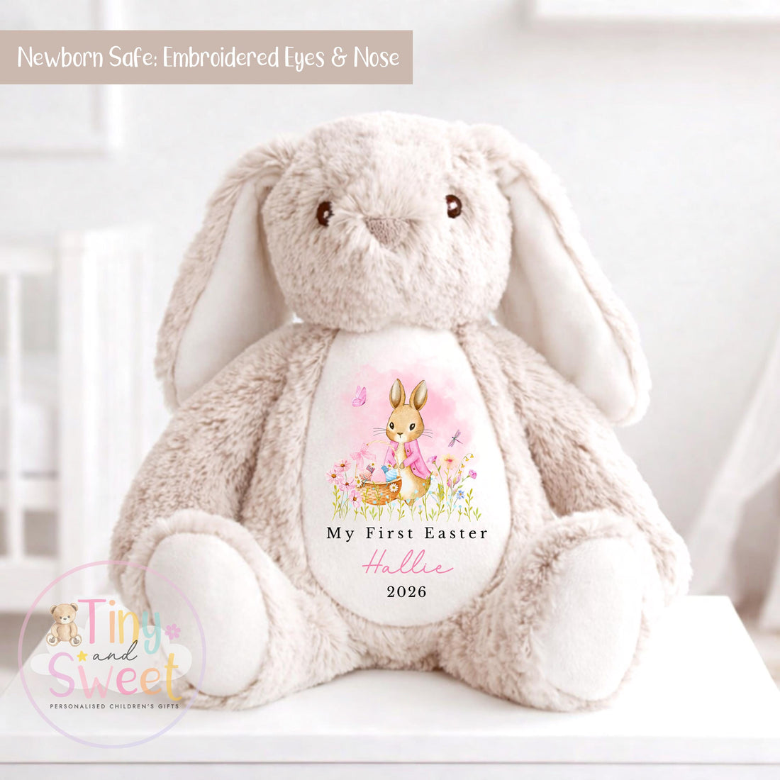My First Easter Gift, Personalised 1st Easter Gift, First Easter Teddy, Easter Bunny Toy, Personalised Easter Bunny, Soft Toy Keepsake