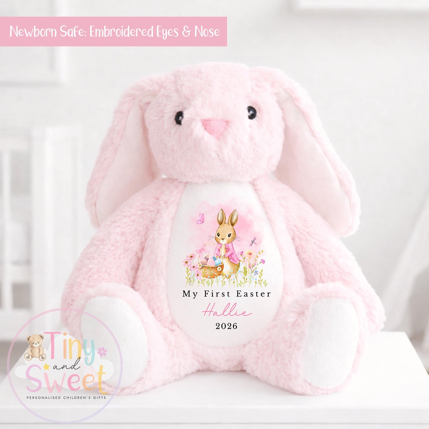 My First Easter Gift, Personalised 1st Easter Gift, First Easter Teddy, Easter Bunny Toy, Personalised Easter Bunny, Soft Toy Keepsake