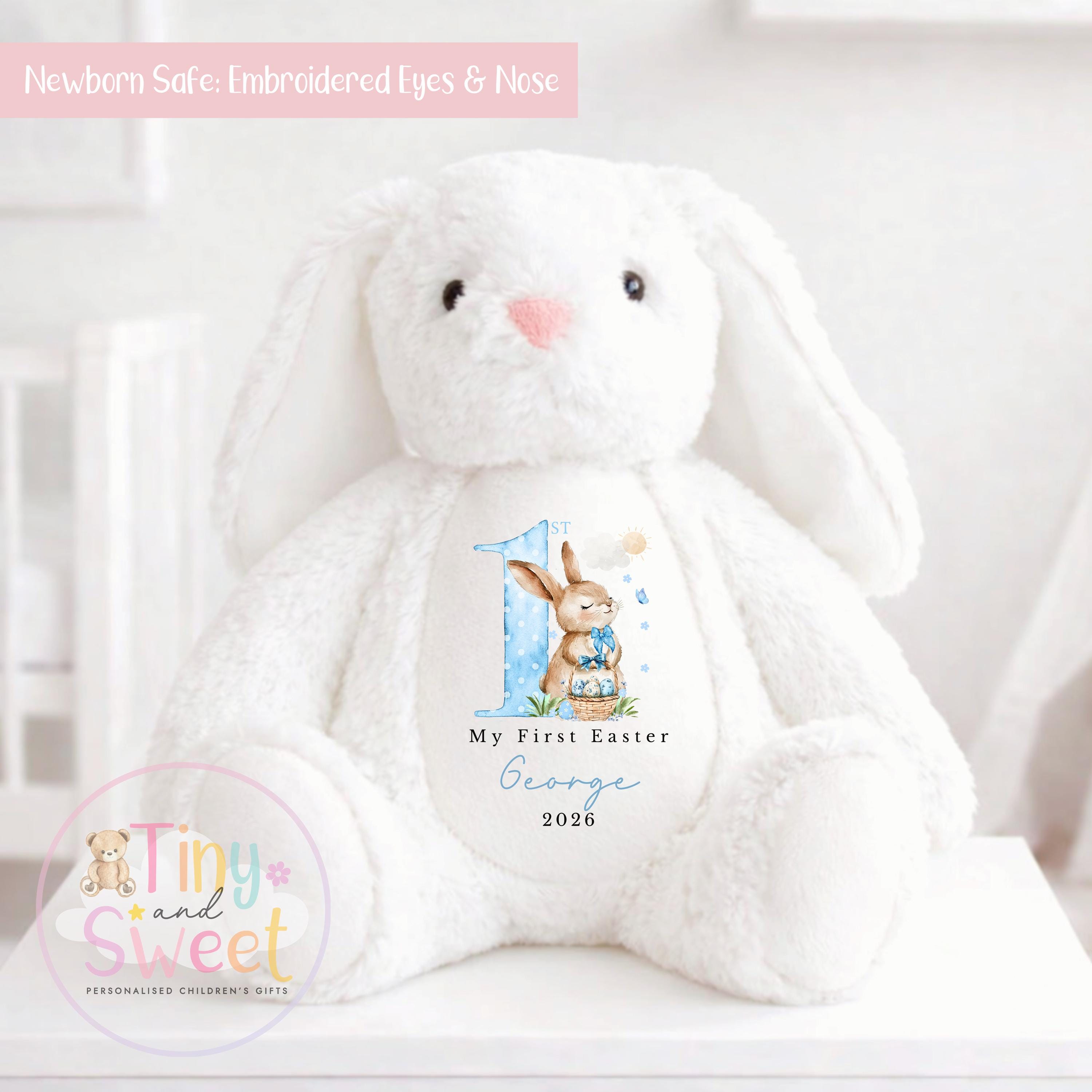 My First Easter Gift, 1st Easter Gift, Easter Bunny Toy, Personalised Easter Bunny, Soft Toy Keepsake, Name Bunny, Grandson Gift