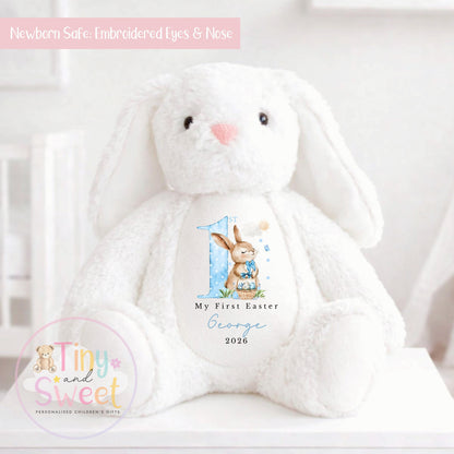 My First Easter Gift, 1st Easter Gift, Easter Bunny Toy, Personalised Easter Bunny, Soft Toy Keepsake, Name Bunny, Grandson Gift