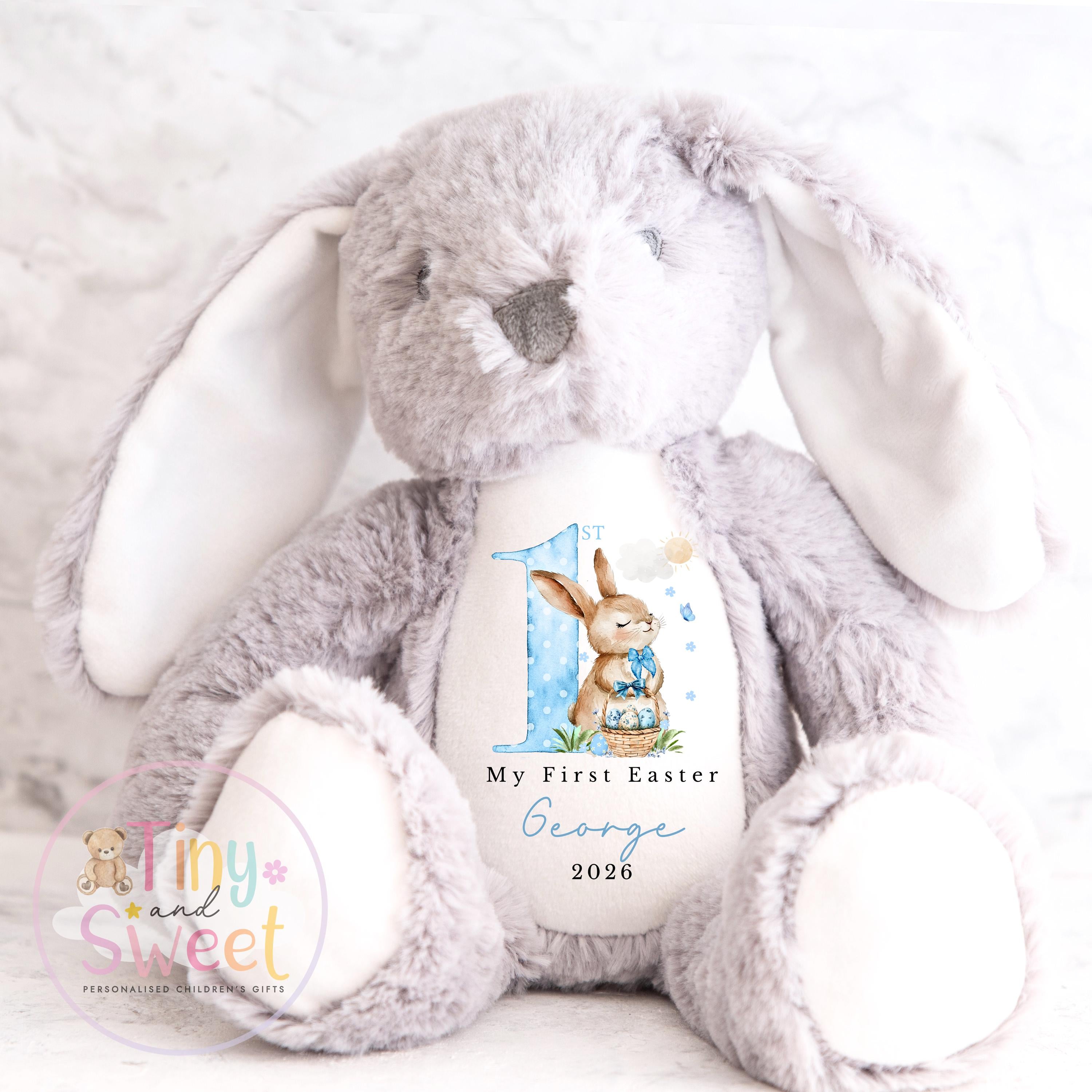 My First Easter Gift, 1st Easter Gift, Easter Bunny Toy, Personalised Easter Bunny, Soft Toy Keepsake, Name Bunny, Grandson Gift