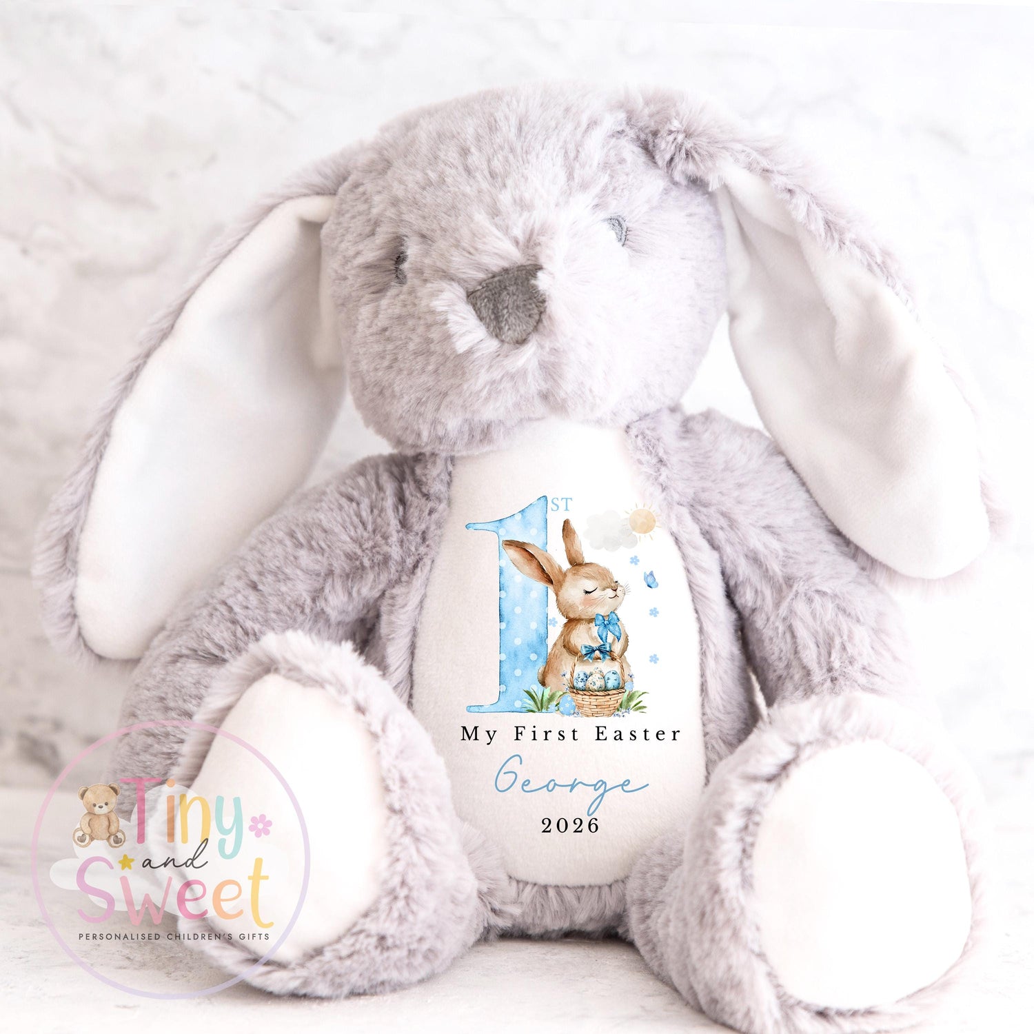 My First Easter Gift, 1st Easter Gift, Easter Bunny Toy, Personalised Easter Bunny, Soft Toy Keepsake, Name Bunny, Grandson Gift