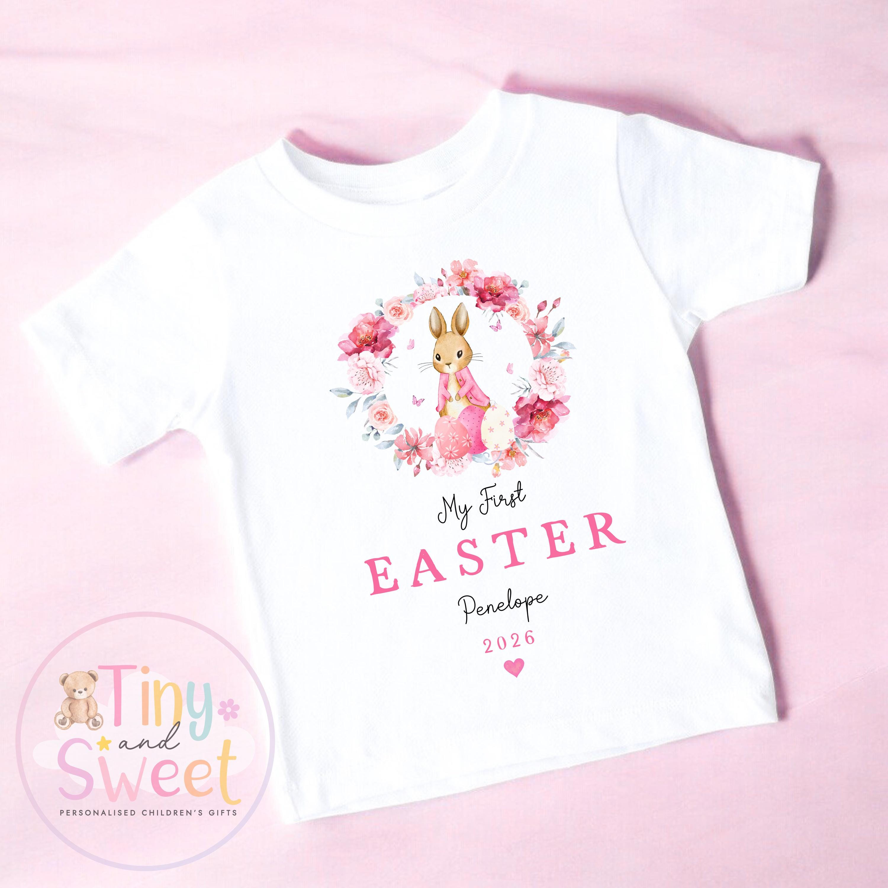 Easter T Shirt, Personalised Easter Sleepsuit, Baby Girl, My 1st Easter, My First Easter, Babies first Easter sleepsuit, Easter baby outfit
