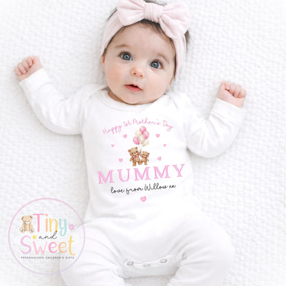 Mothers Day Sleepsuit, Mothers Day Babygrow, 1st Mothers Day as My Mummy, New Mum Gift, Mothers Day, Mum, Sleepsuit Babygrow Bodysuit
