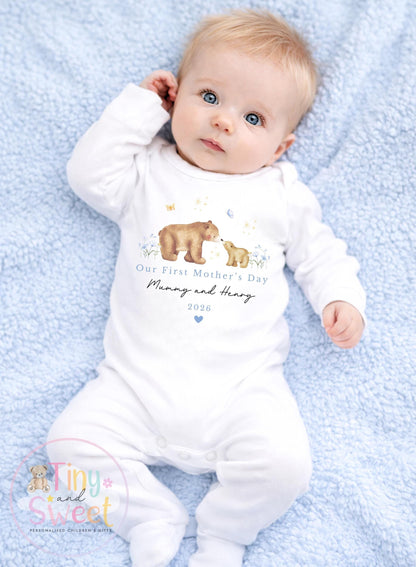 Mothers Day Sleepsuit, 1st Mothers Day as My Mummy Giraffes, New Mum Gift, Mothers Day, Sleepsuit Babygrow Bodysuit Mommy Babybgrow