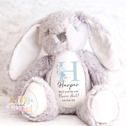 Personalised Flower Girl Bunny, Flower Girl Gift, Will you be my flower girl Bunny, Personalised Soft Toy, Flower Girl Proposal, Bridesmaid
