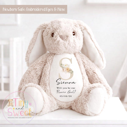 Personalised Flower Girl Bunny, Flower Girl Gift, Will you be my flower girl Bunny, Personalised Soft Toy, Flower Girl Proposal, Bridesmaid