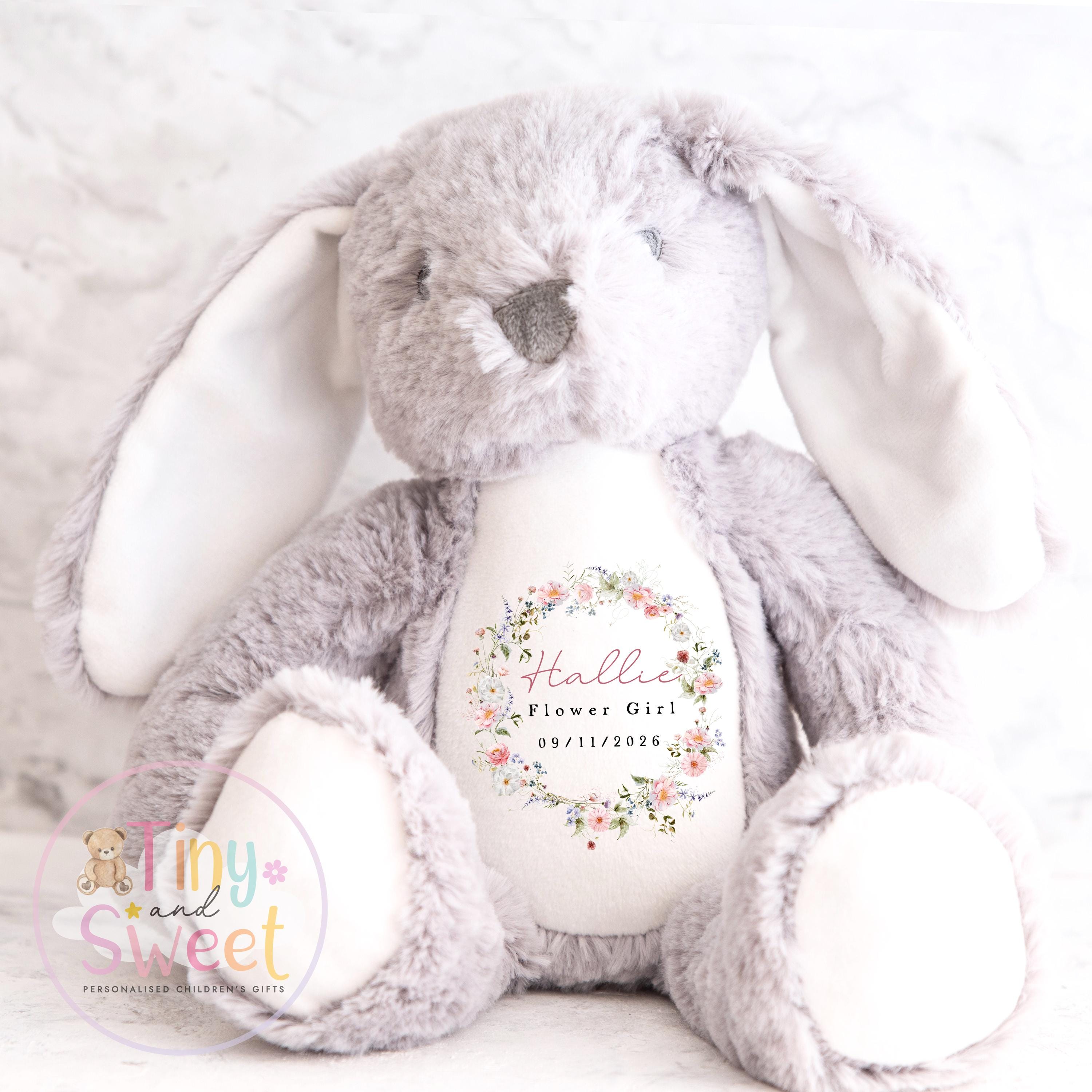 Personalised Flower Girl Bunny, Flower Girl Gift, Will you be my flower girl Bunny, Personalised Soft Toy, Flower Girl Proposal, Bridesmaid