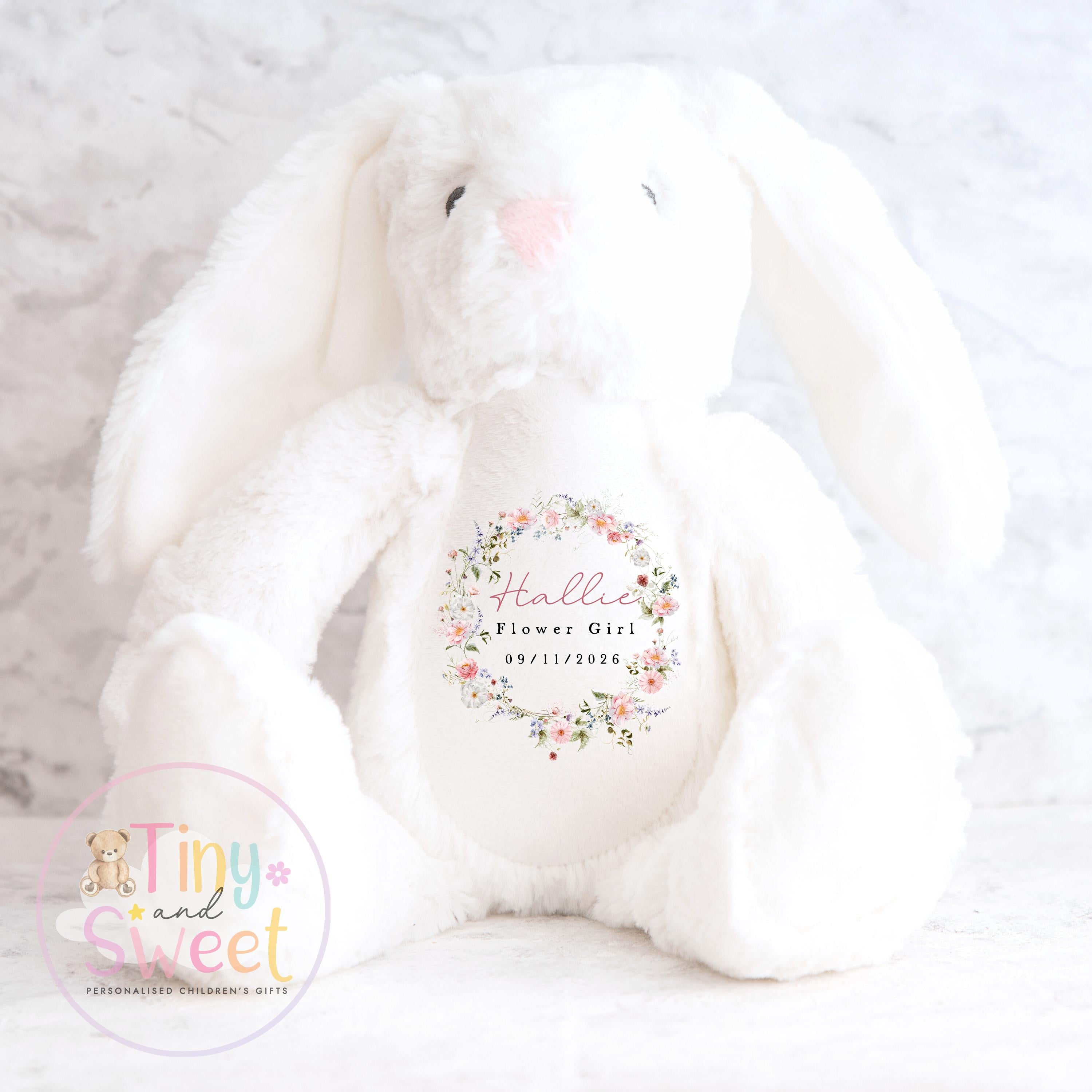 Personalised Flower Girl Bunny, Flower Girl Gift, Will you be my flower girl Bunny, Personalised Soft Toy, Flower Girl Proposal, Bridesmaid