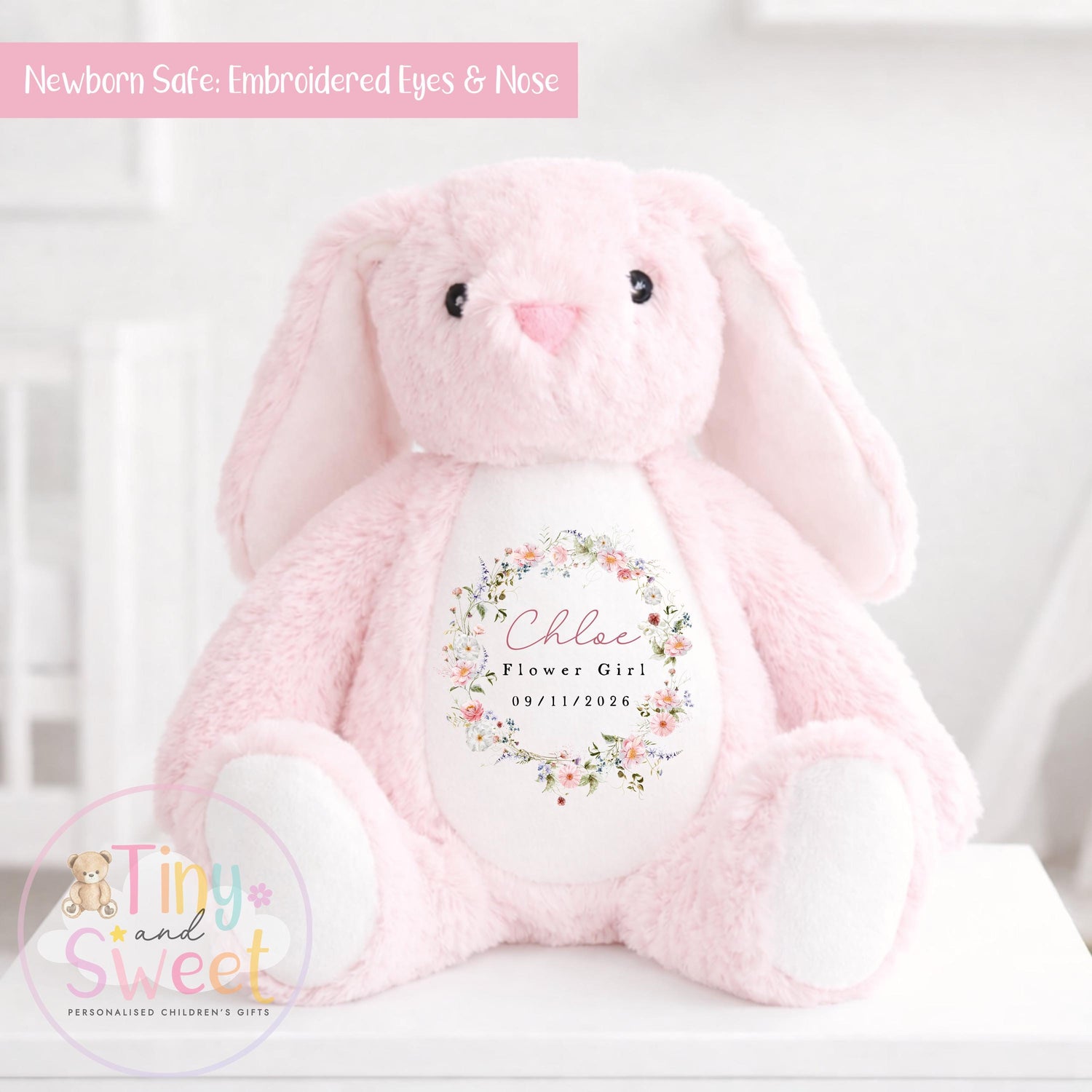 Personalised Flower Girl Bunny, Flower Girl Gift, Will you be my flower girl Bunny, Personalised Soft Toy, Flower Girl Proposal, Bridesmaid