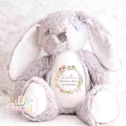 Personalised Flower Girl Bunny, Flower Girl Gift, Will you be my flower girl Bunny, Personalised Soft Toy, Flower Girl Proposal, Bridesmaid