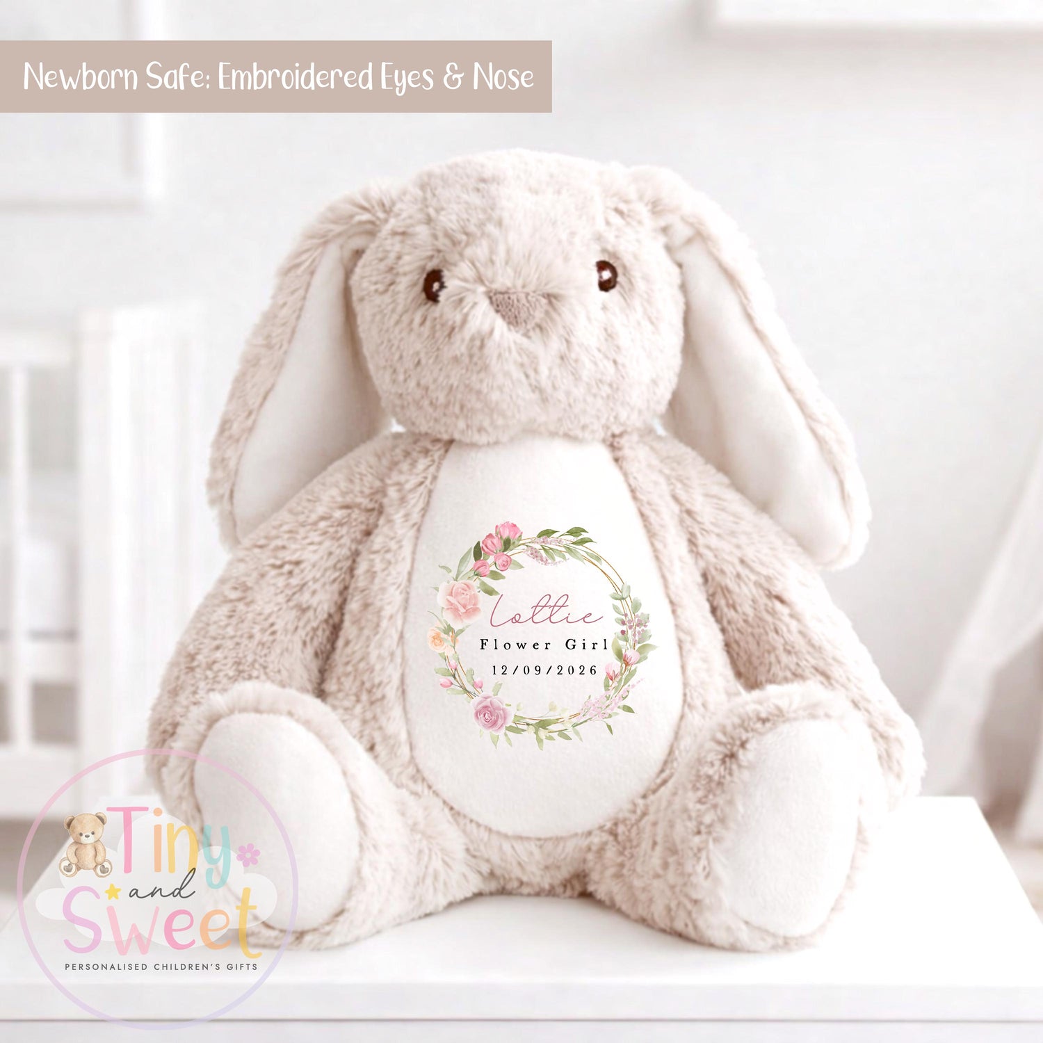 Personalised Flower Girl Bunny, Flower Girl Gift, Will you be my flower girl Bunny, Personalised Soft Toy, Flower Girl Proposal, Bridesmaid