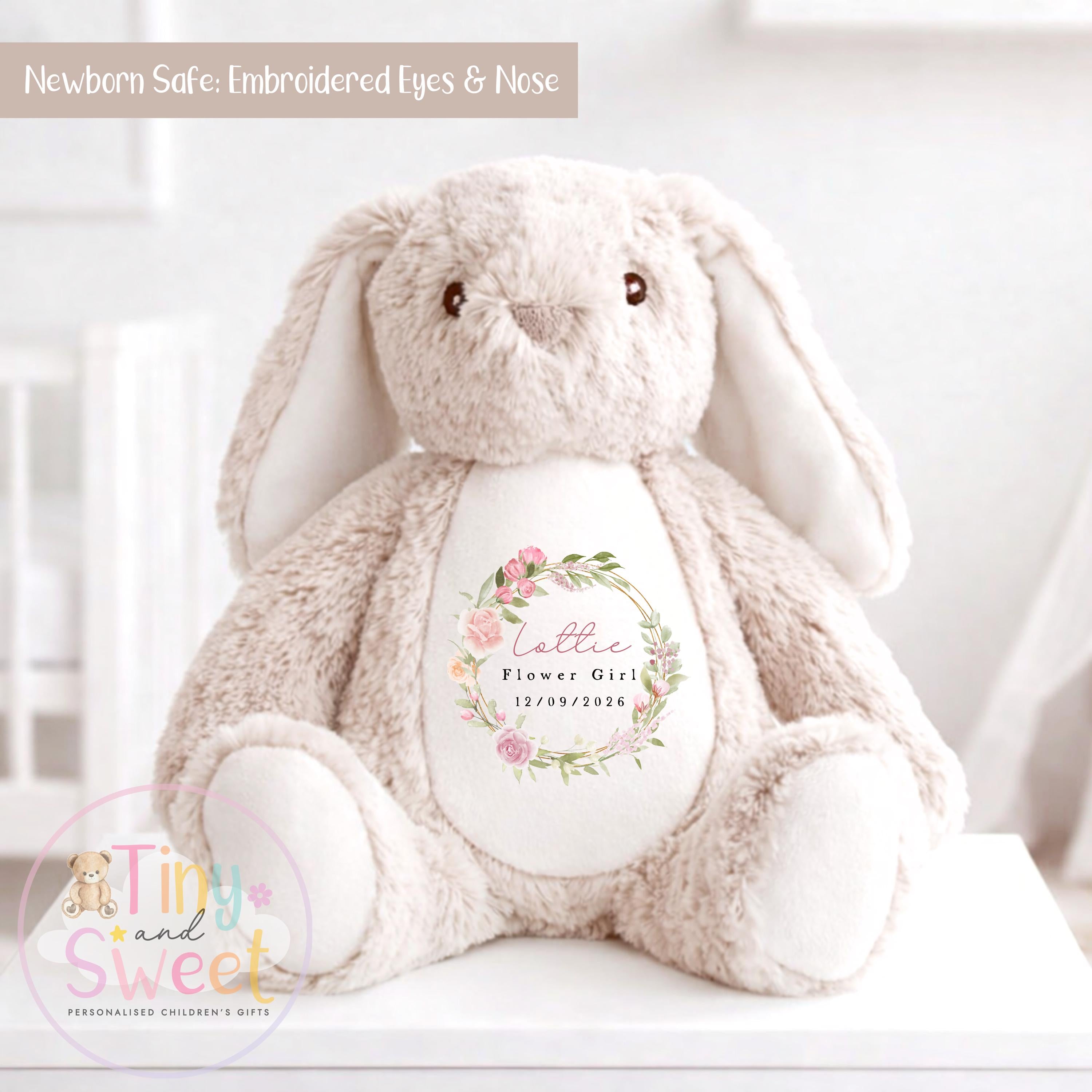 Personalised Flower Girl Bunny, Flower Girl Gift, Will you be my flower girl Bunny, Personalised Soft Toy, Flower Girl Proposal, Bridesmaid