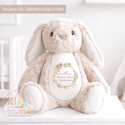 Personalised Flower Girl Bunny, Flower Girl Gift, Will you be my flower girl Bunny, Personalised Soft Toy, Flower Girl Proposal, Bridesmaid