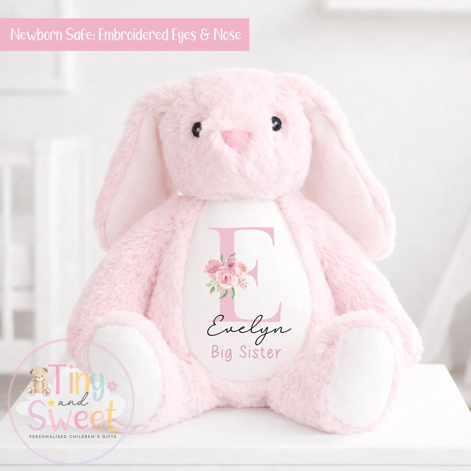 Personalised New Big Sister Bunny, Big Sister Announcement, Best Big Sister, Personalised Bunny Toy, Promoted to Big Sister, Custom Bunny