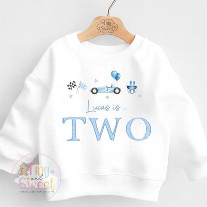 Personalised Racing Birthday T Shirt, Custom Racing Birthday Sweatshirt, 1st, 2nd, 3rd, 4th, Cars