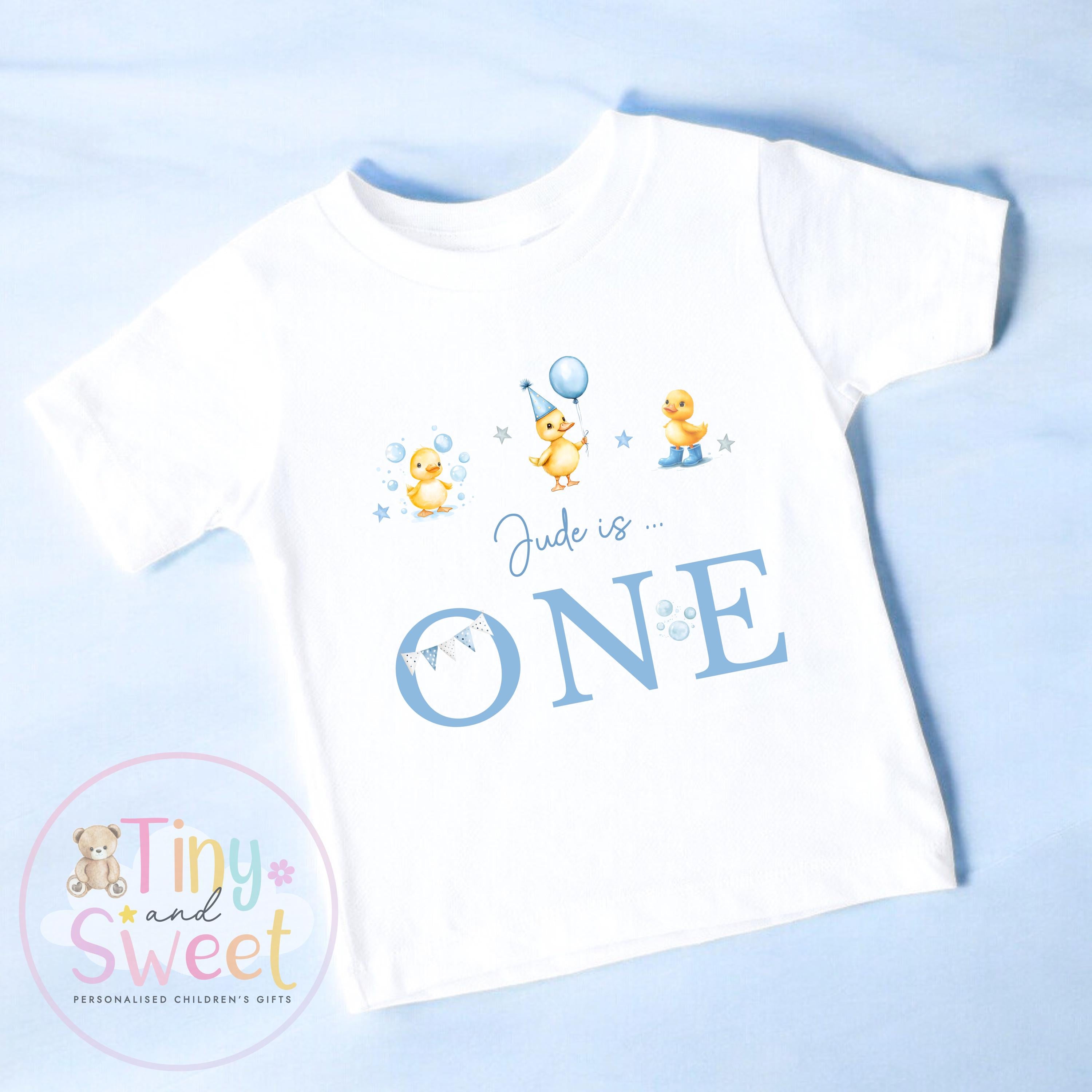 Personalised Blue Duck Birthday Sweatshirt, Custom Ducks Birthday Tee, 1st, 2nd, 3rd, 4th